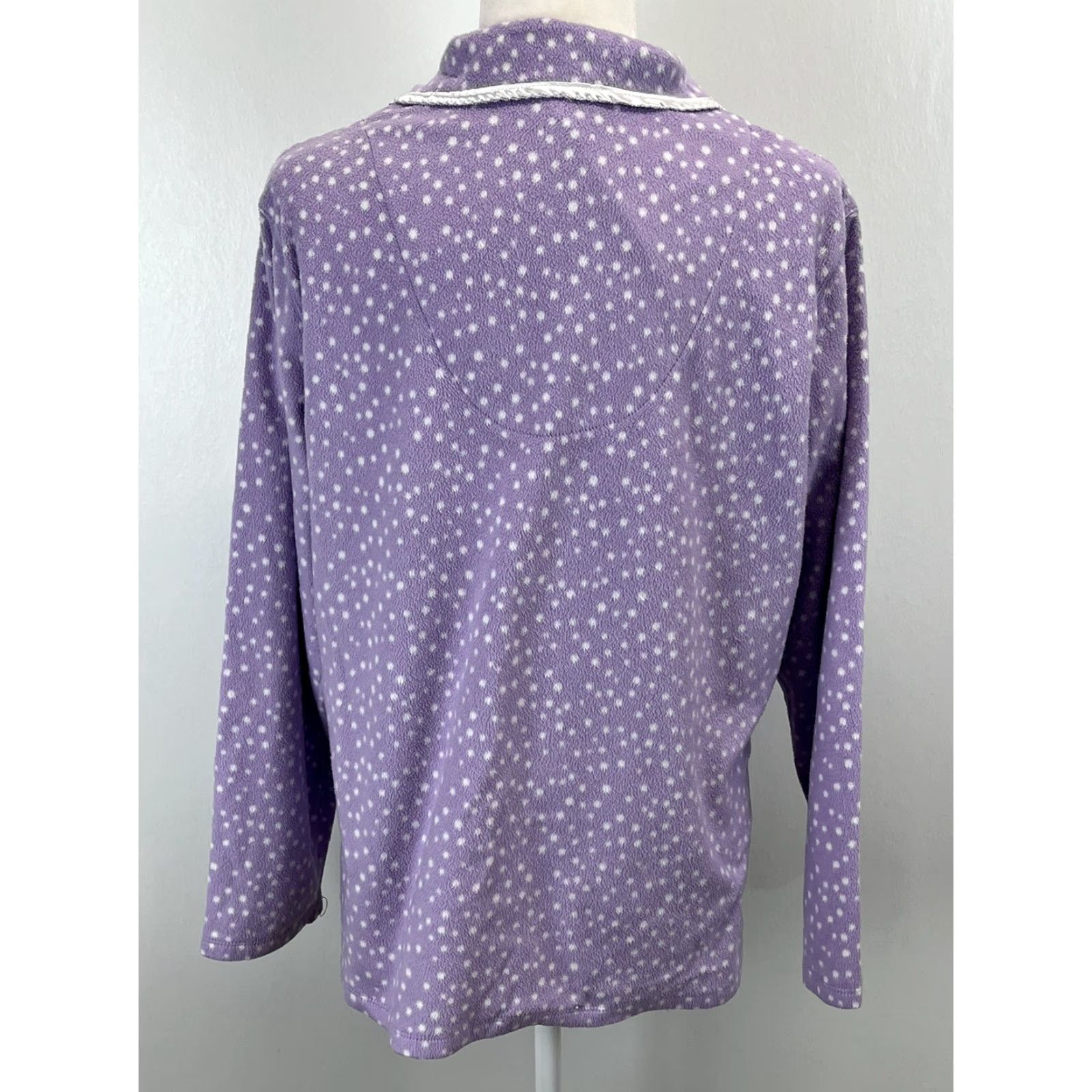 Ariat Aria Pajama Set Women XL Purple Polka Dot Soft Fleece 2-Piece GUC Size ONE SIZE - 4 Thumbnail