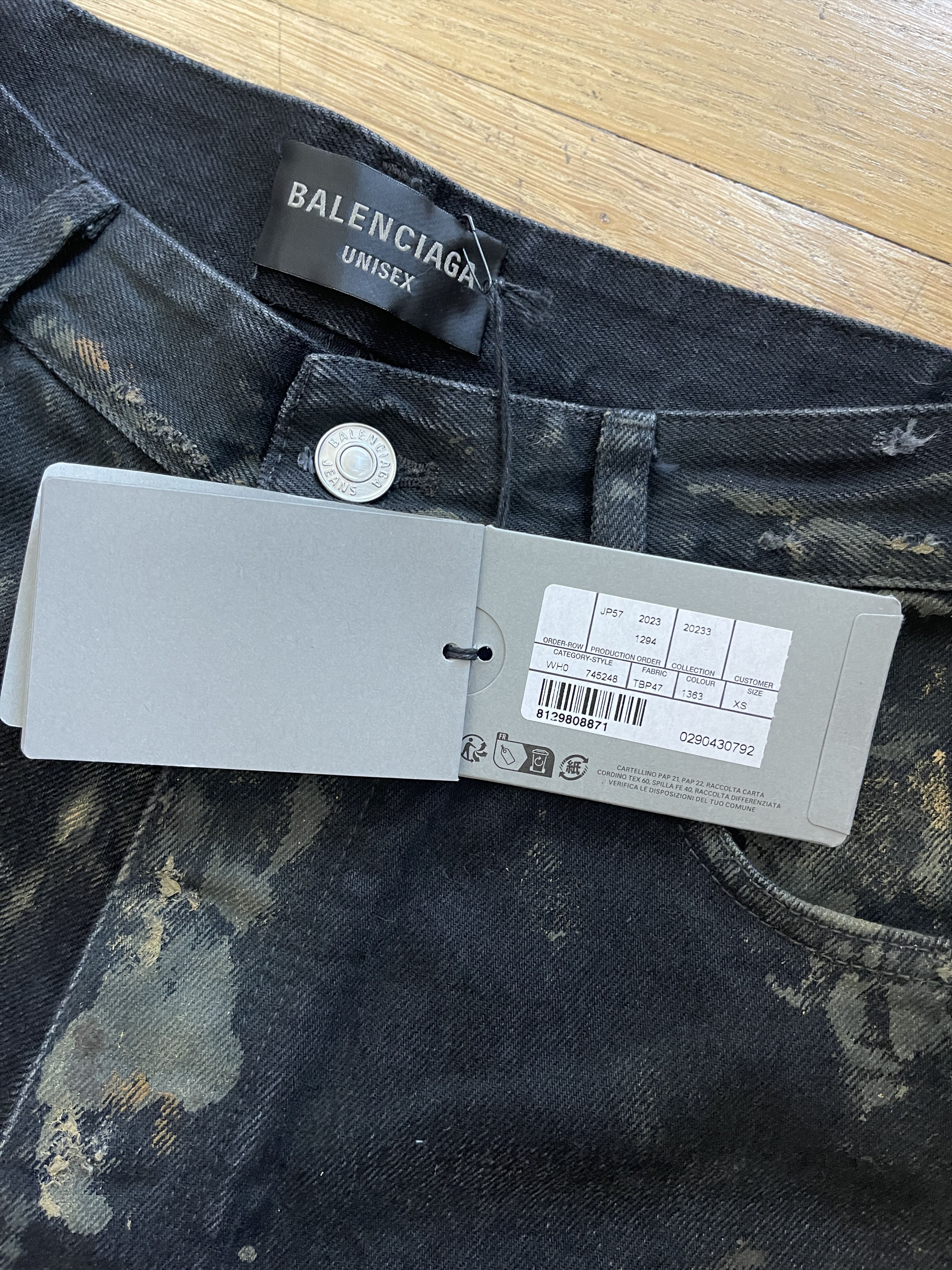 Balenciaga Destroyed Denim Pants 'Flat Black' Size US 32 / EU 48 - 9 Thumbnail