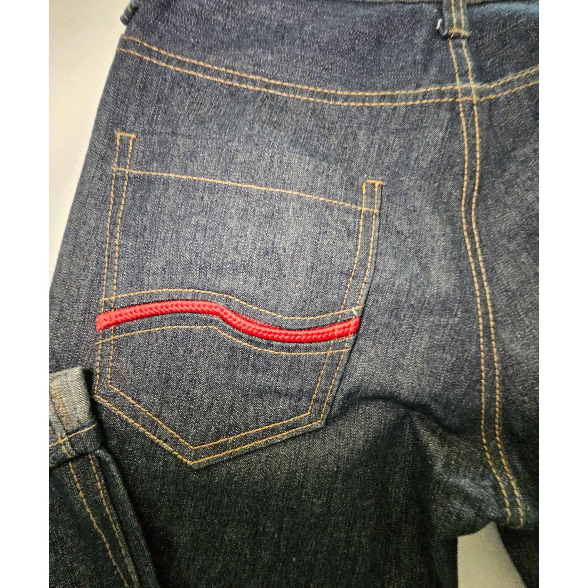 Enyce Enyce Sean Combs Co Mens Navy Red Jeans Y2K 32 x 32 Vintage Size US 32 / EU 48 - 10 Thumbnail