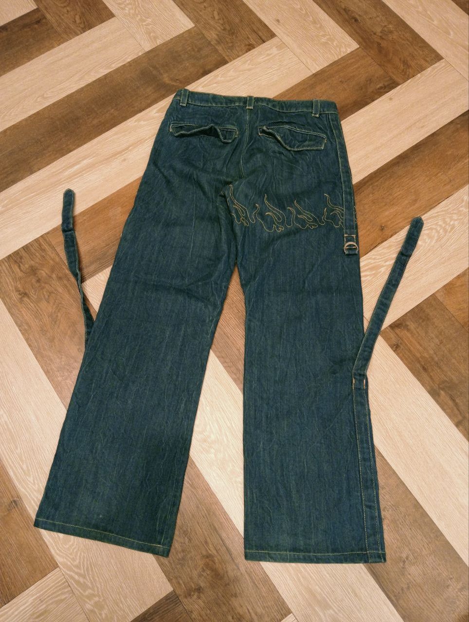 Lad Musician LAD MUSICIAN FLAME BONDAGE DENIM PANTS Size US 32 / EU 48 - 10 Thumbnail