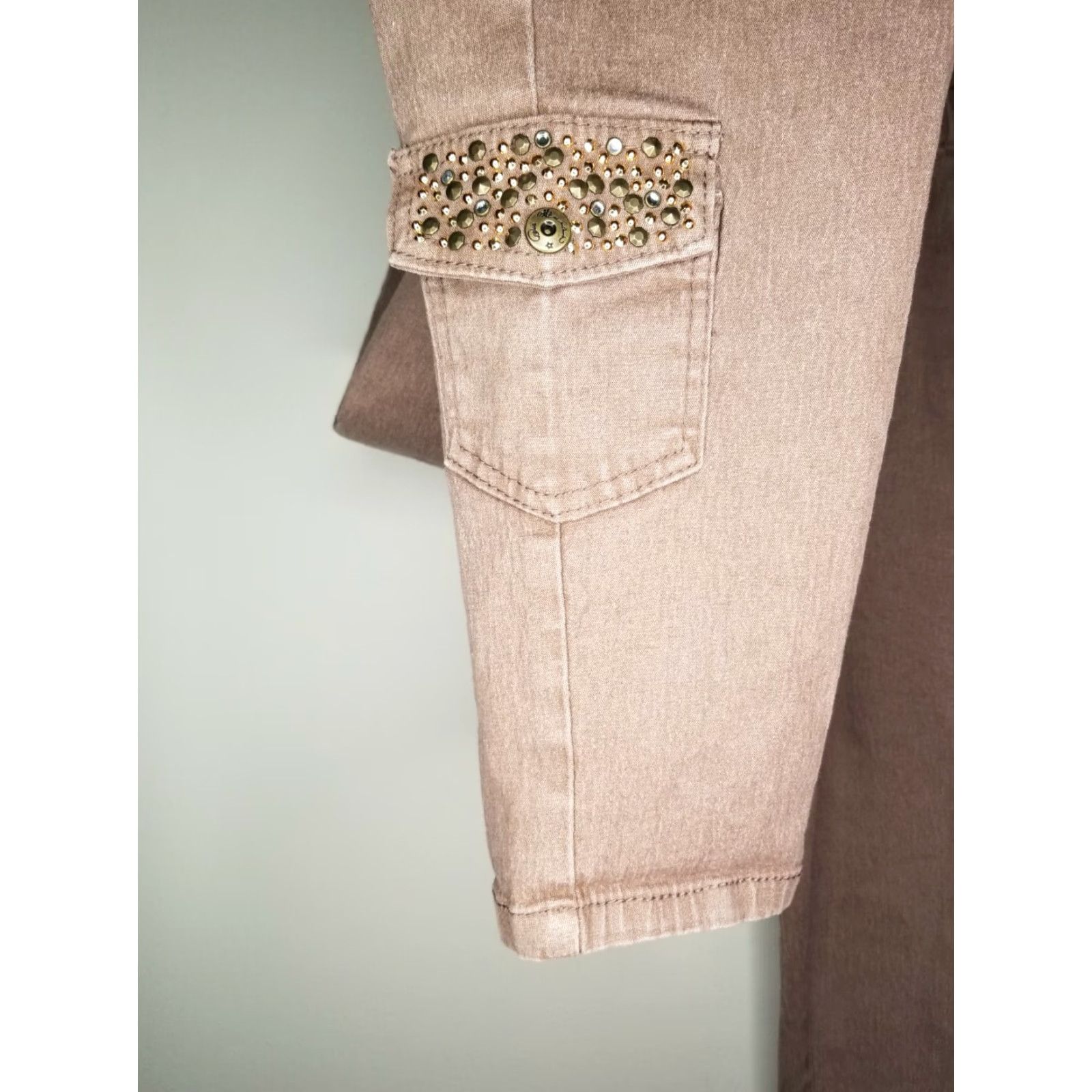 Vintage DIANE GILMAN Womens Brown Elastic Waist Pants Size Large Size 36" / US 14 / IT 50 - 4 Thumbnail