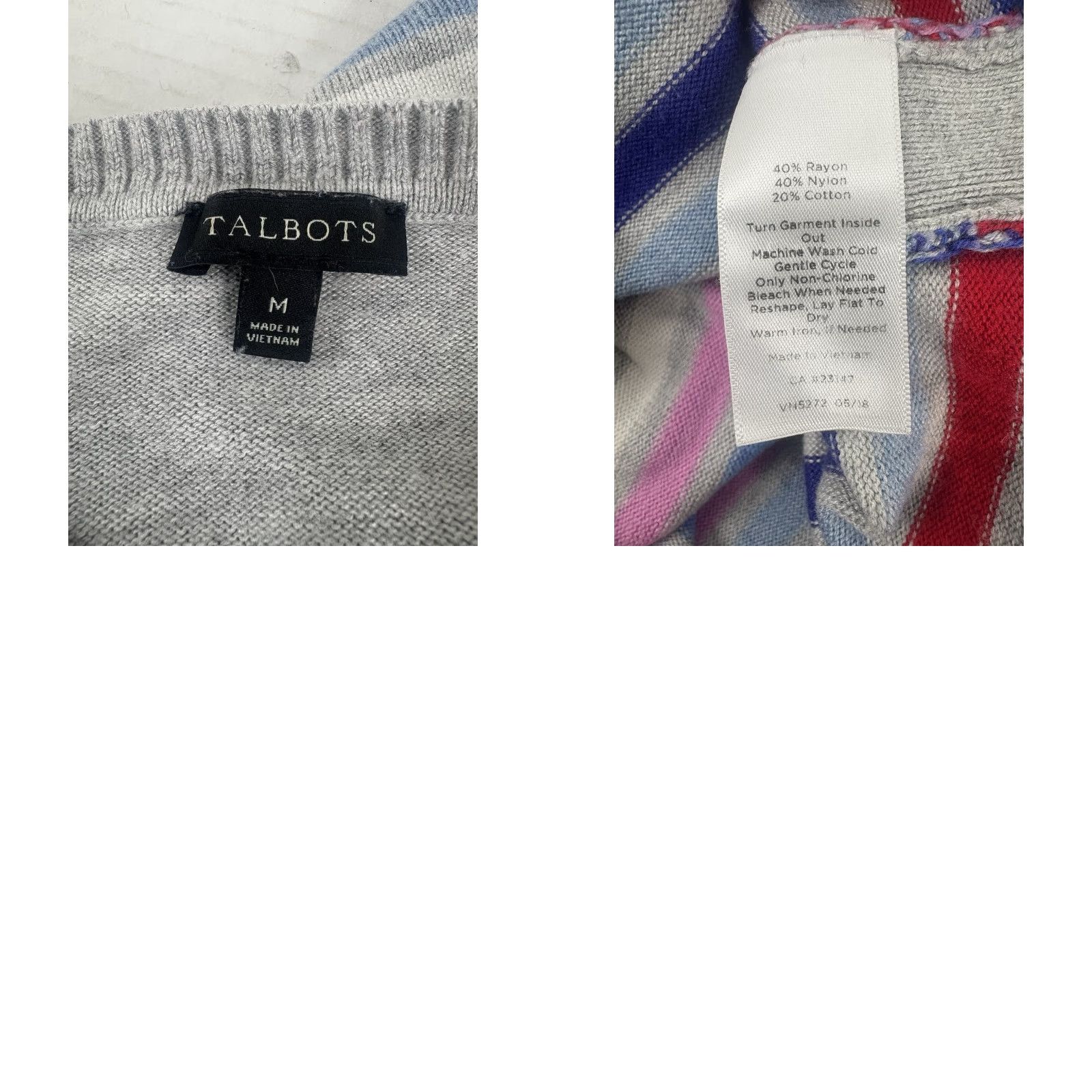 Talbots Talbots Multicolor Striped Sweater Women's Size M Pullover Long Sleeve Classic Preppy Size M / US 6-8 / IT 42-44 - 8 Thumbnail