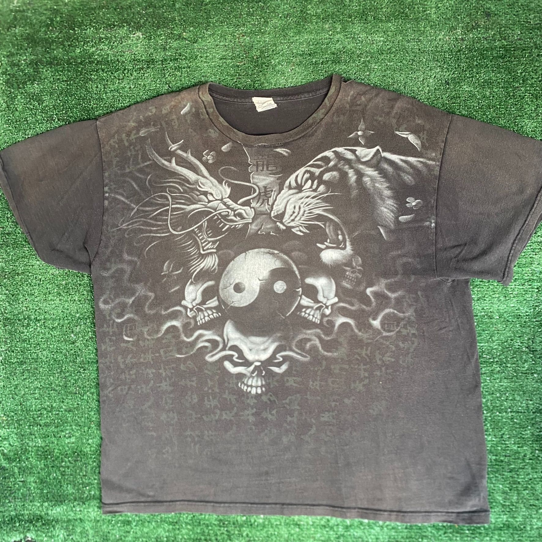 Japanese Brand Vintage Y2K Japan Yin Yang Shirt Punk Tiger Dragon Grunge Te Size US XL / EU 56 / 4 - 1 Thumbnail