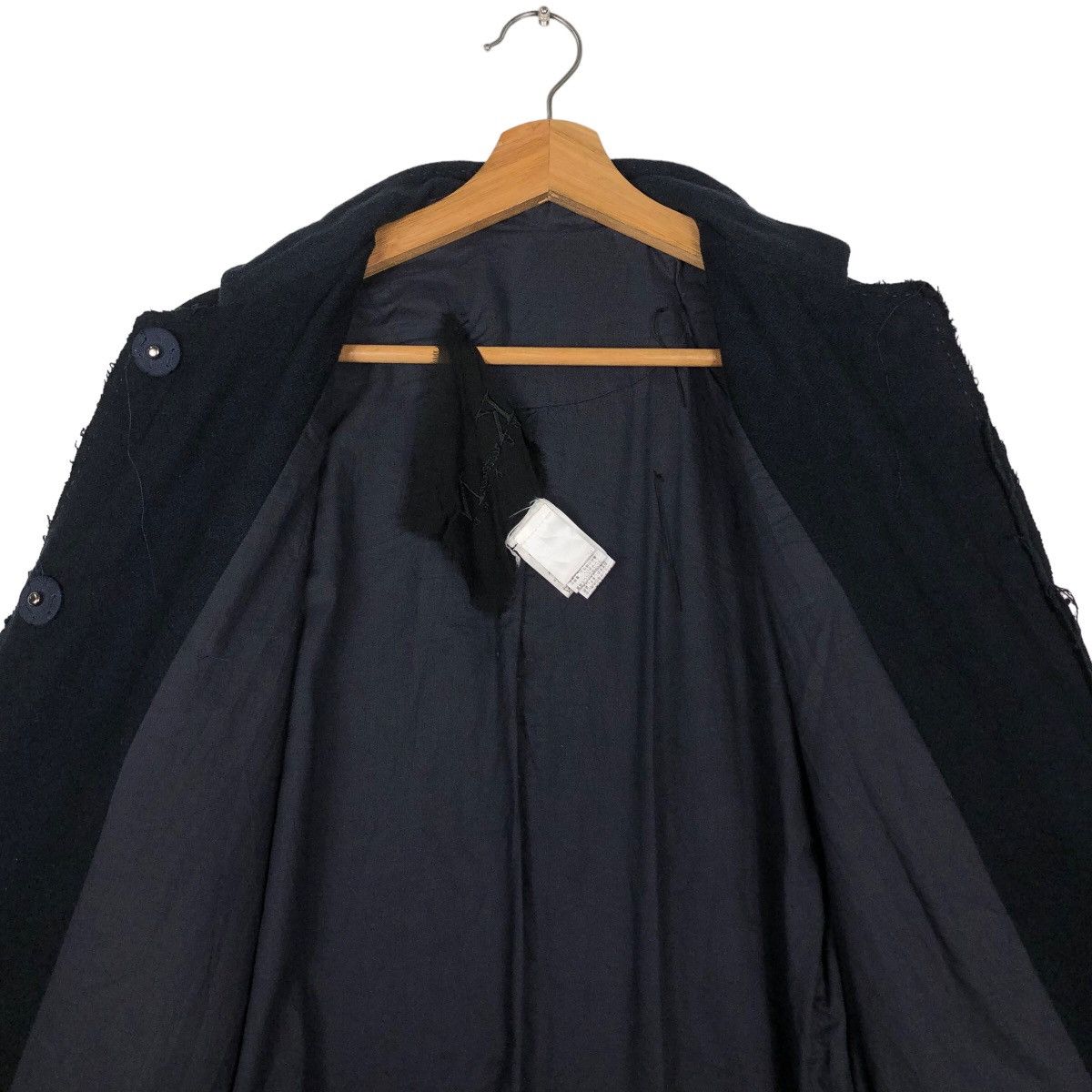 Japanese Brand 🔥Rich Black Long Jacket Fly Coats Kitsune Made in Italy Size US M / EU 48-50 / 2 - 13 Thumbnail