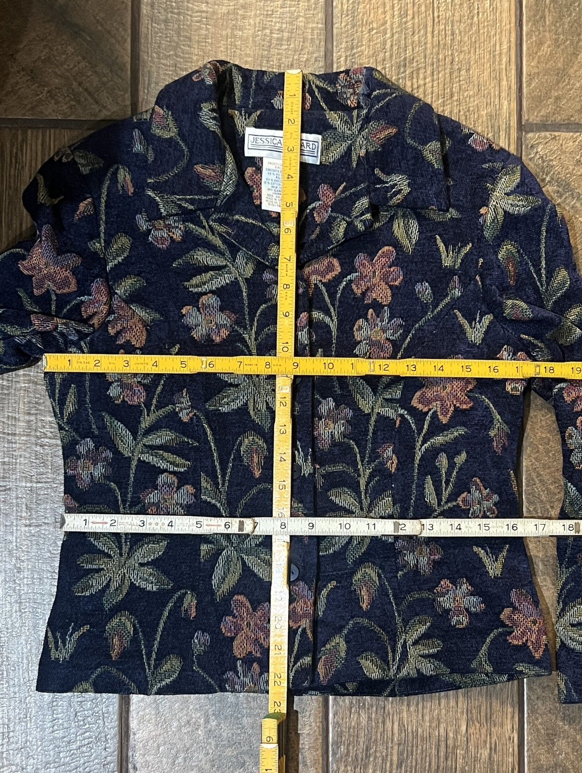 Other Jessica Howard Jacquard Floral Blazer | Late 80s-Early 90s Size L / US 10 / IT 46 - 6 Thumbnail