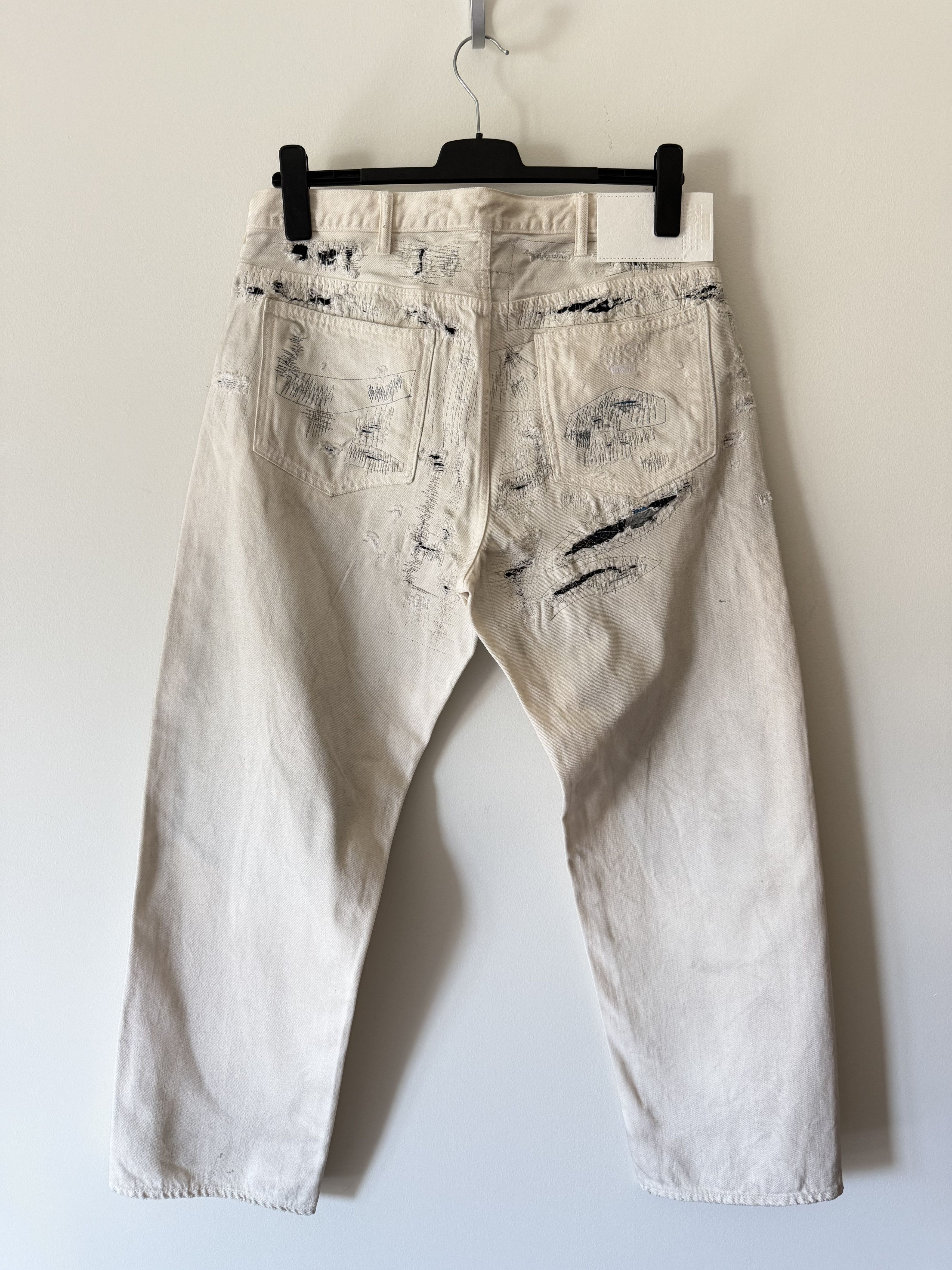 Maison Margiela × Supreme Supreme MM6 Maison Margiela Distressed Loose Fit Jeans White Size US 34 / EU 50 - 5 Thumbnail