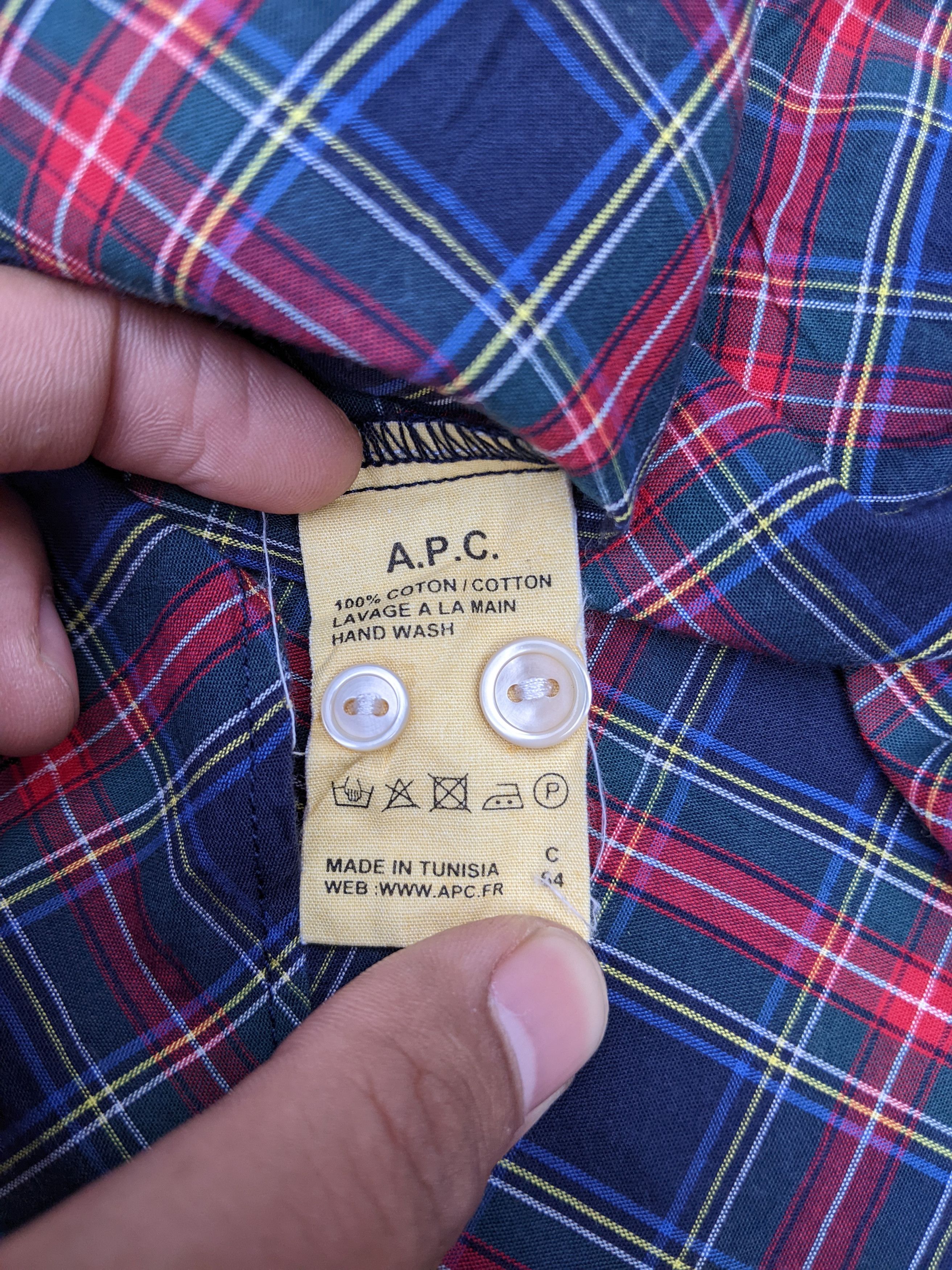 A.P.C. A.P. C Rue Madame Paris Plaid Shirt Size US S / EU 44-46 / 1 - 6 Thumbnail