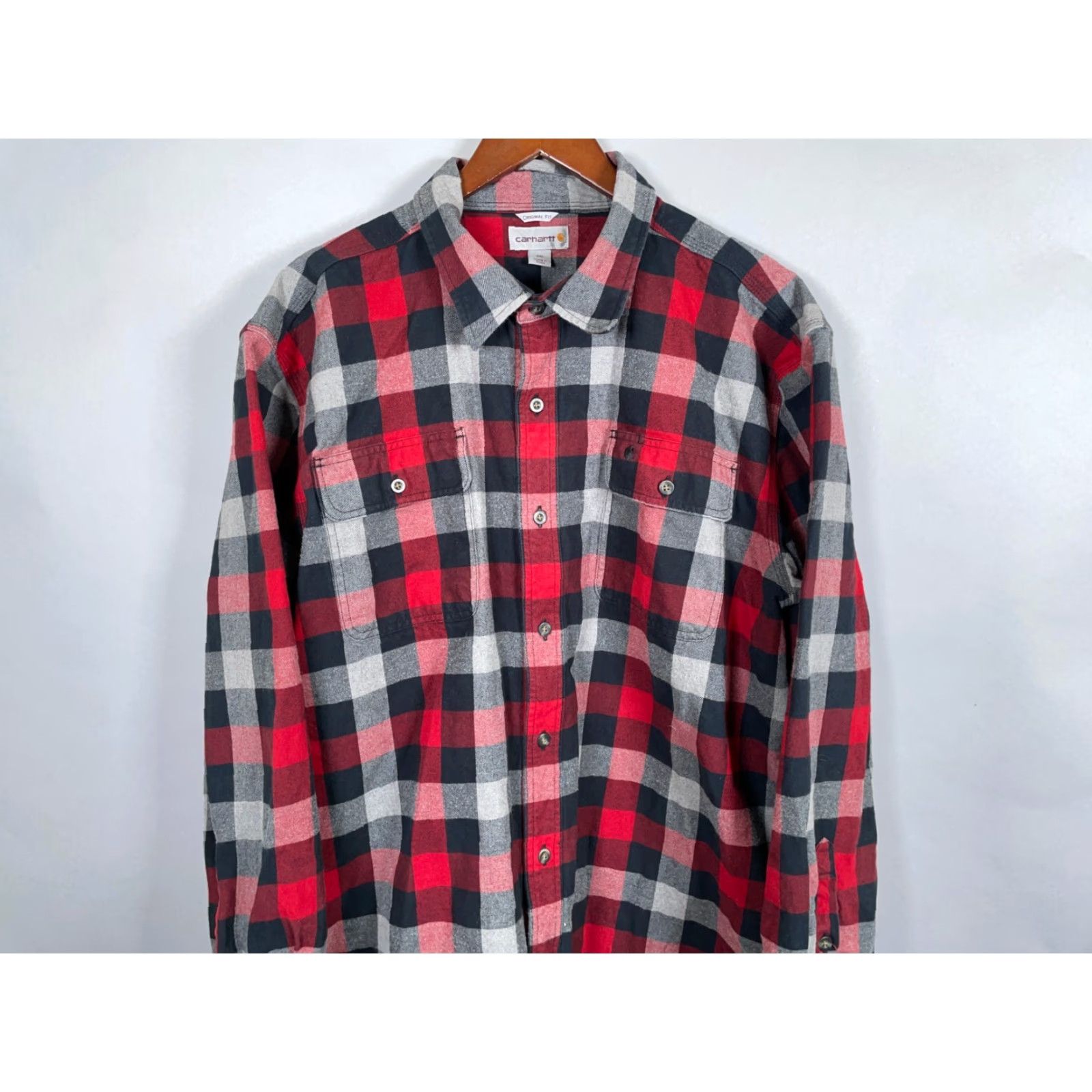 Carhartt Carhartt Flannel Shirt Adult 2XL Red Black Plaid Heavyweight Original Fit Workwear Mens Size US XXL / EU 58 / 5 - 4 Thumbnail