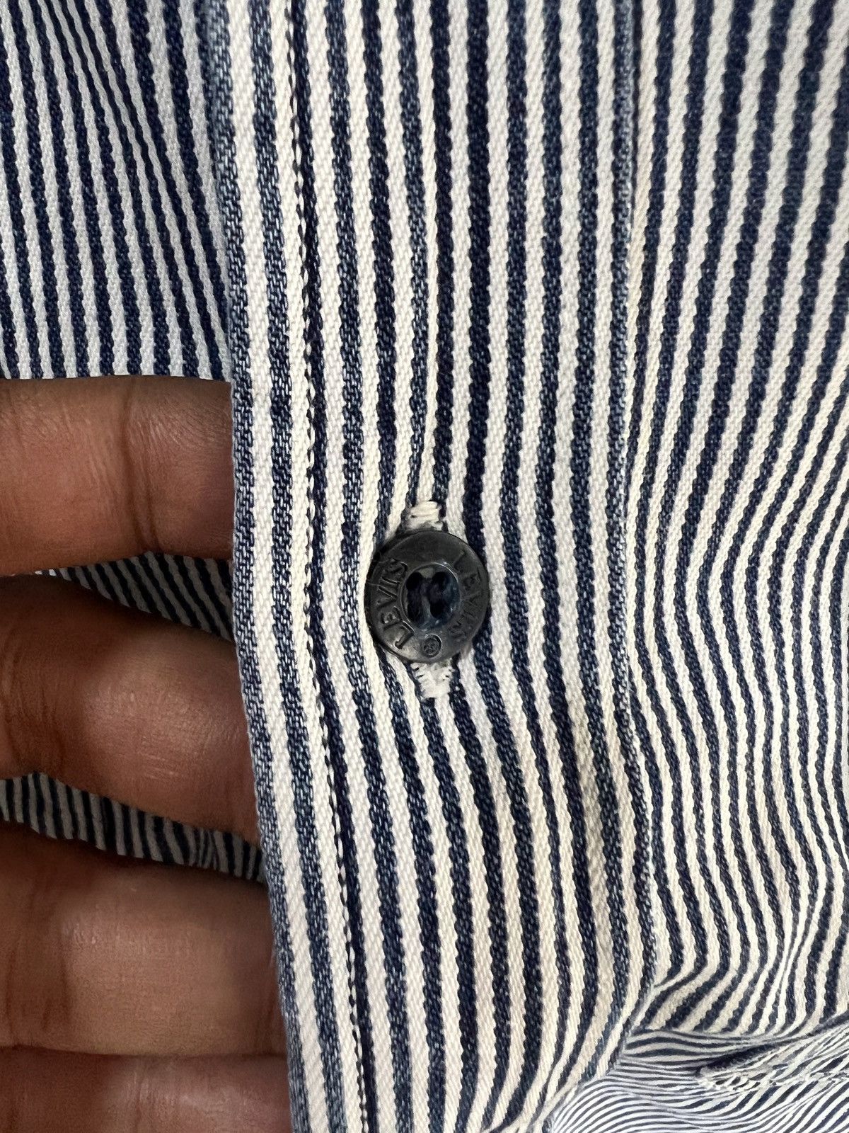 Levi's 🔥Vintage Levis Hickory Stripes Overshirt Size US M / EU 48-50 / 2 - 9 Thumbnail