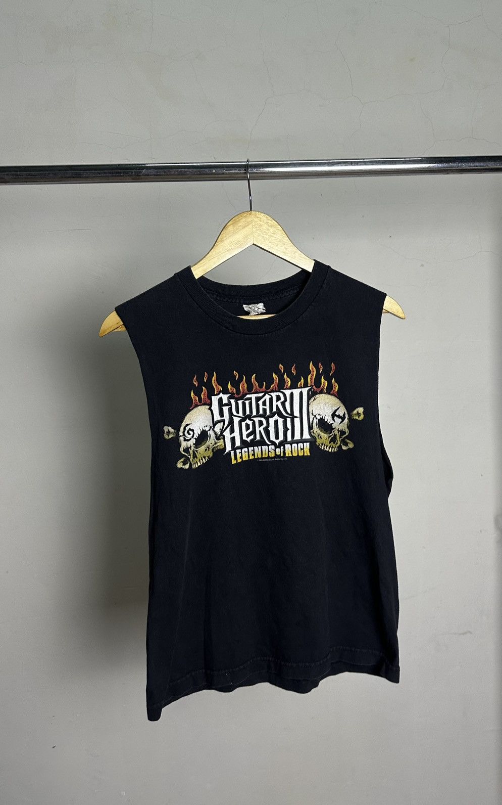 Band Tees × Playstation × Vintage 00’s Guitar Hero 3 Video Game Flame Skull Sleeveless Tshirt Size US M / EU 48-50 / 2 - 11 Thumbnail