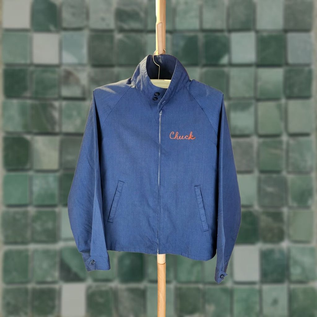 Vintage VINTAGE SPORTMASTER JACKET Mens Large BLUE 70's DIRT OF NEW YORK TRACK MAINTENACE CLOTHING CROSS CHEST 25IN NECK TO CUFF 31IN TOP TO BOTTOM 28IN Size US L / EU 52-54 / 3 - 1 Thumbnail