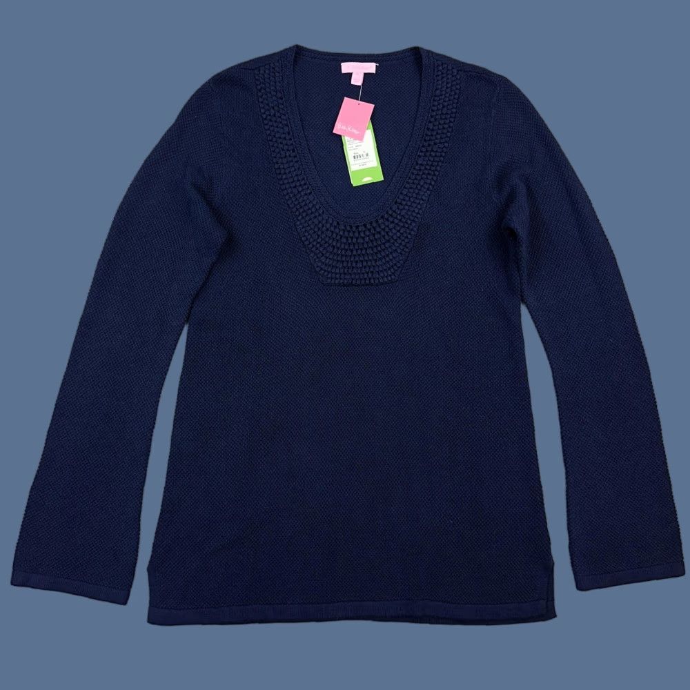 Lilly Pulitzer Lilly Pulitzer Sweater Women's XL Blue Wool Blend Roberts Tunic Pullover NWT Size XL / US 12-14 / IT 48-50 - 1 Thumbnail
