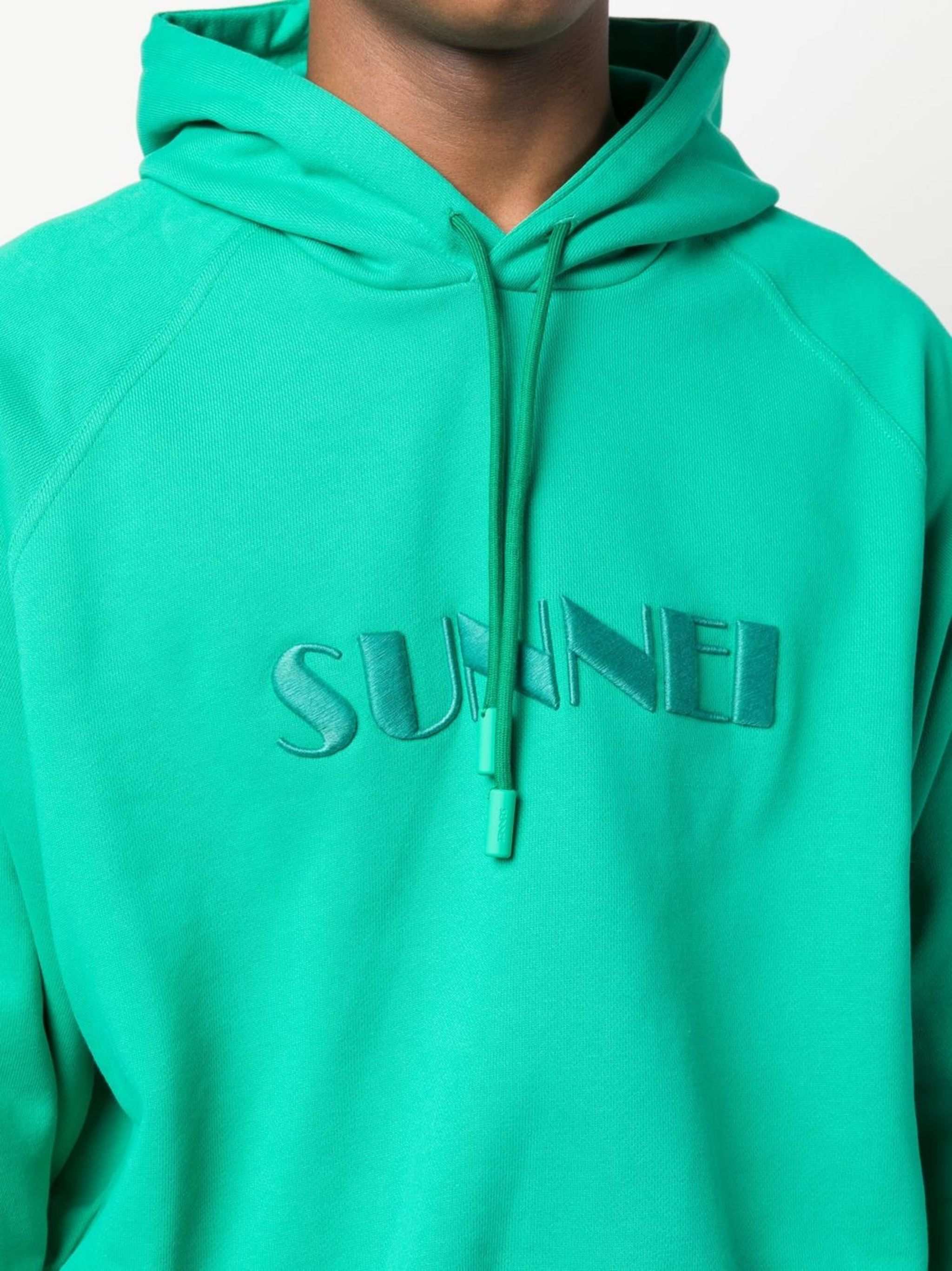 Sunnei o1mle0424 Embroidered Hoodie in Green Size US XL / EU 56 / 4 - 5 Thumbnail