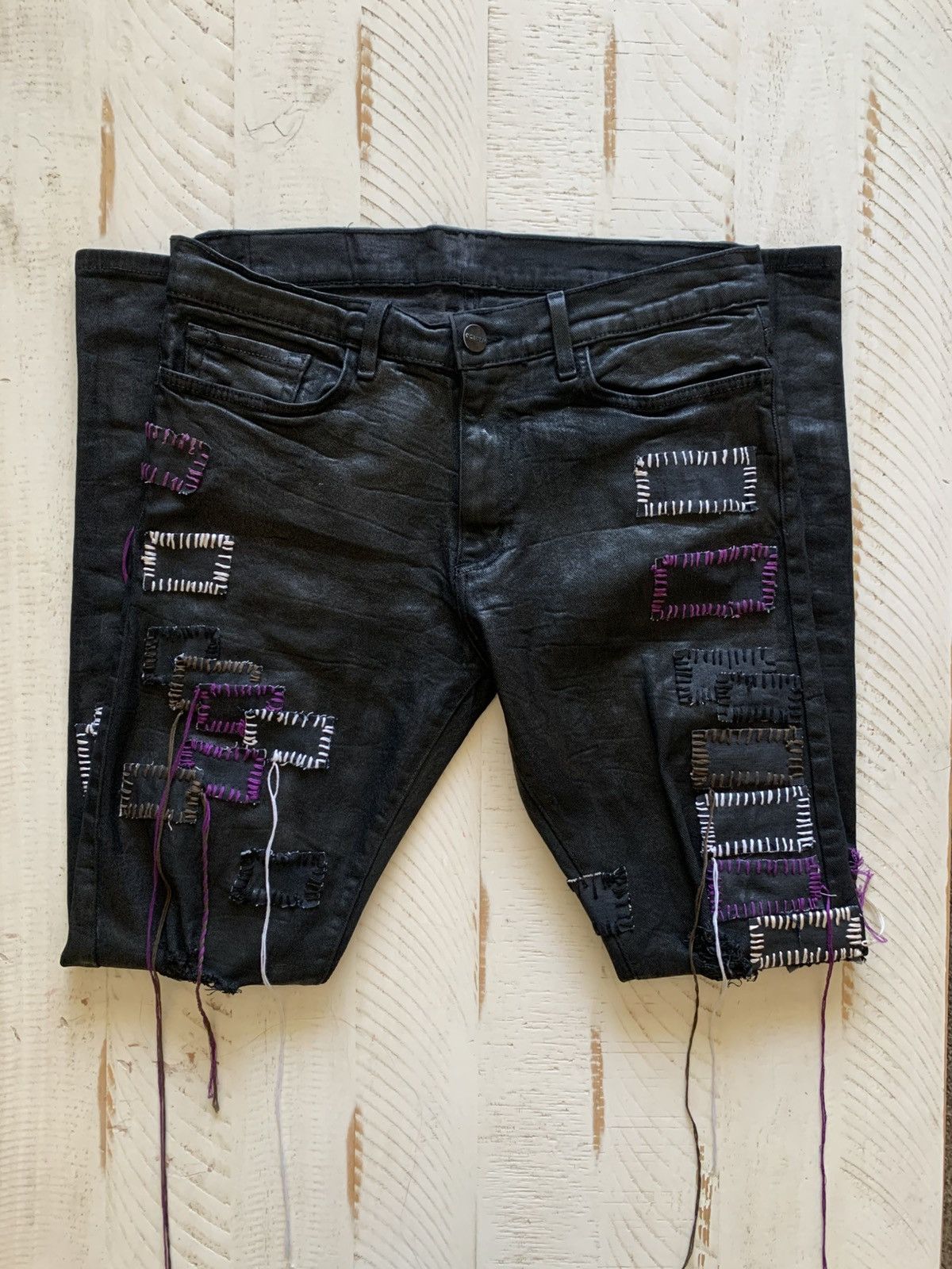 Other Black Waxed Raw Denim Jeans by Five-Koh | Grailed