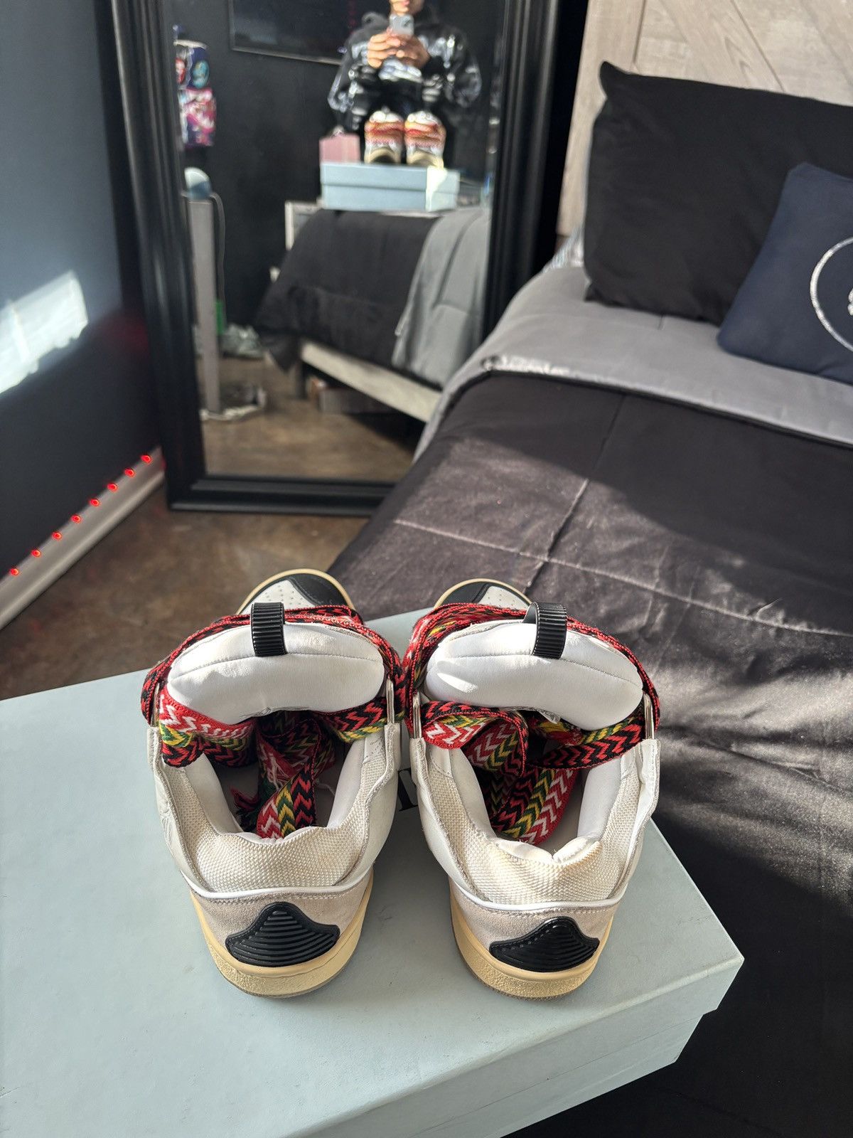 Lanvin Lanvin Leather Curb Sneakers - White - Size 40 Size US 7 / EU 40 - 4 Thumbnail