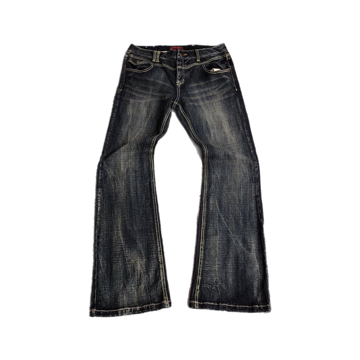 Pre-owned If Six Was Nine X Le Grande Bleu L G B Bcbg Flared Jeans Fading In Blue