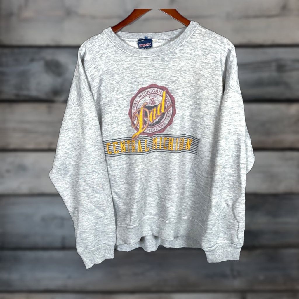 Jansport VINTAGE JanSport Central Michigan Sweatshirt Adult XL Heather Gray College 90s Boxy Mens Size US XL / EU 56 / 4 - 1 Thumbnail