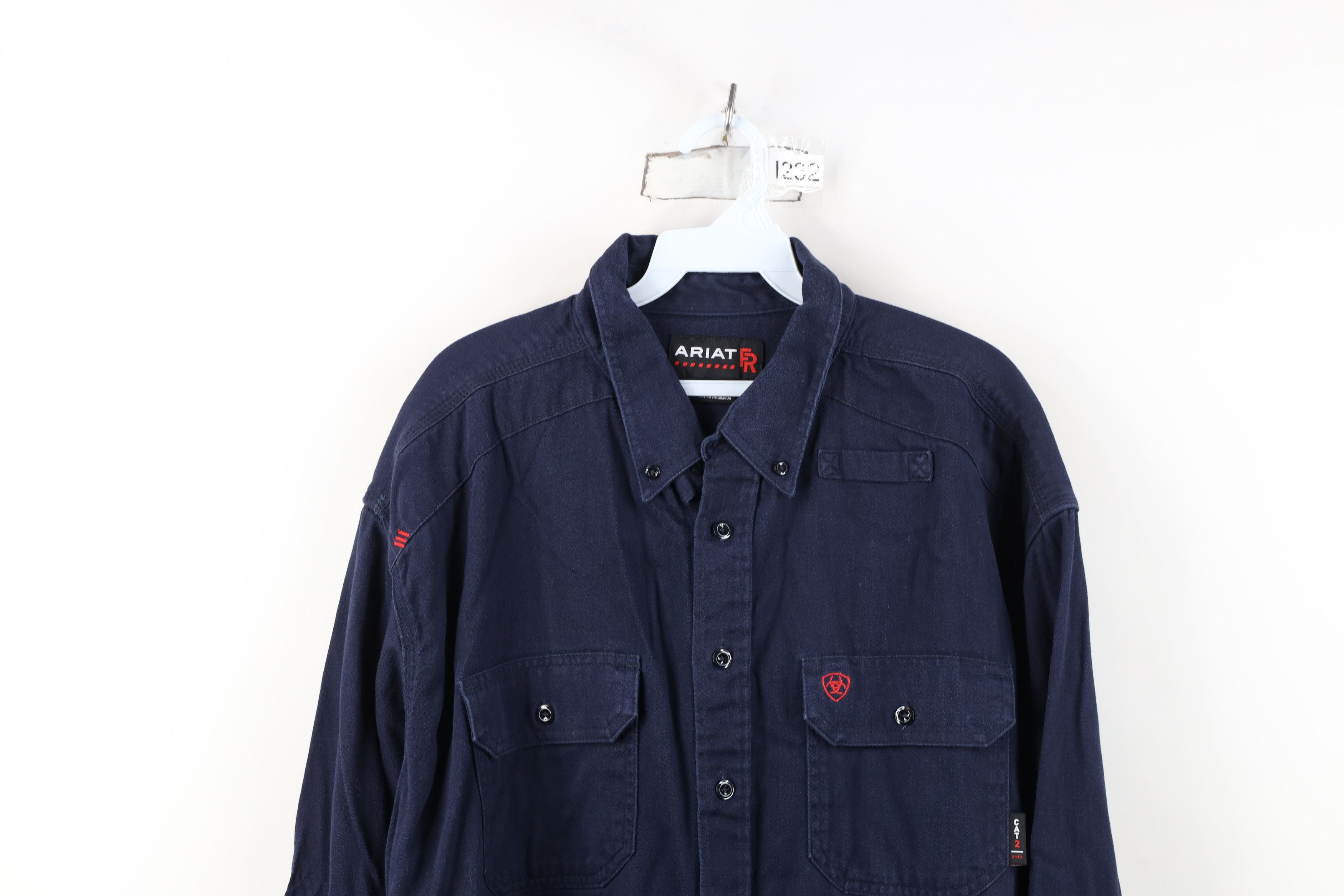 Ariat Ariat FR Fire Flame Resistant 2 Work Button Down Shirt Blue Size US XXL / EU 58 / 5 - 2 Thumbnail