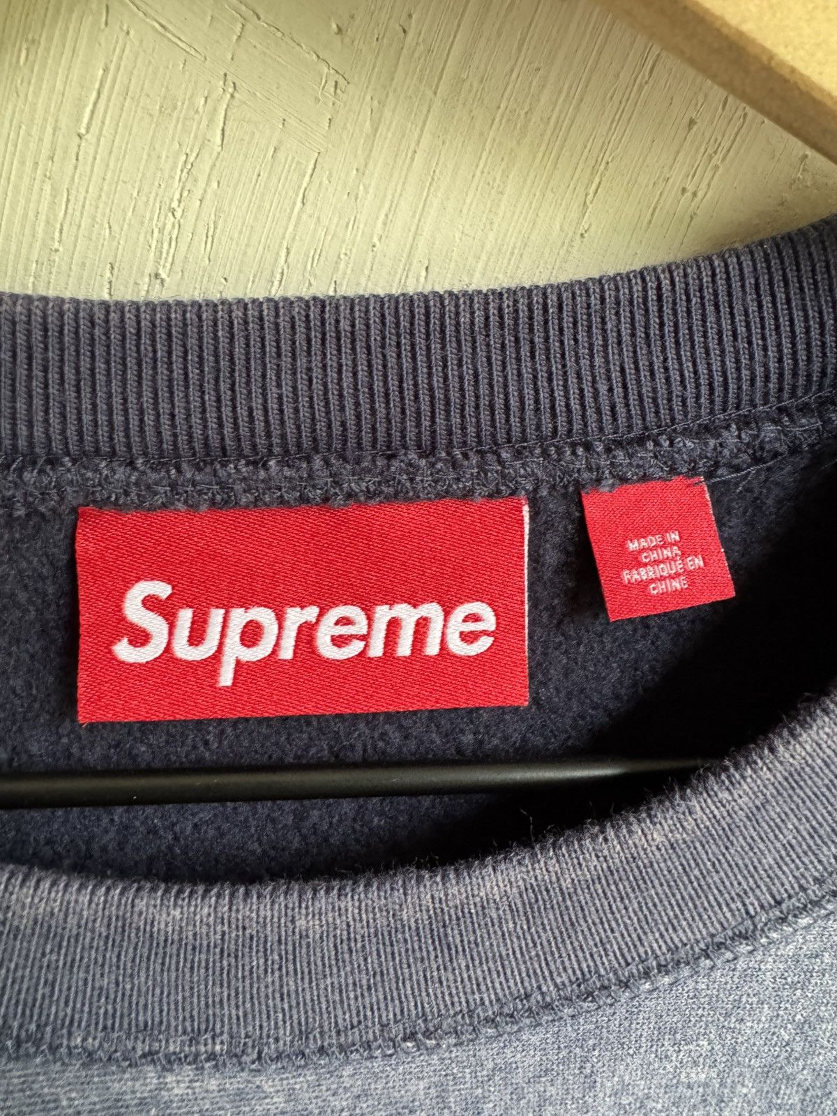 Supreme Supreme Washed Box Logo Crewneck Navy Size US S / EU 44-46 / 1 - 4 Thumbnail