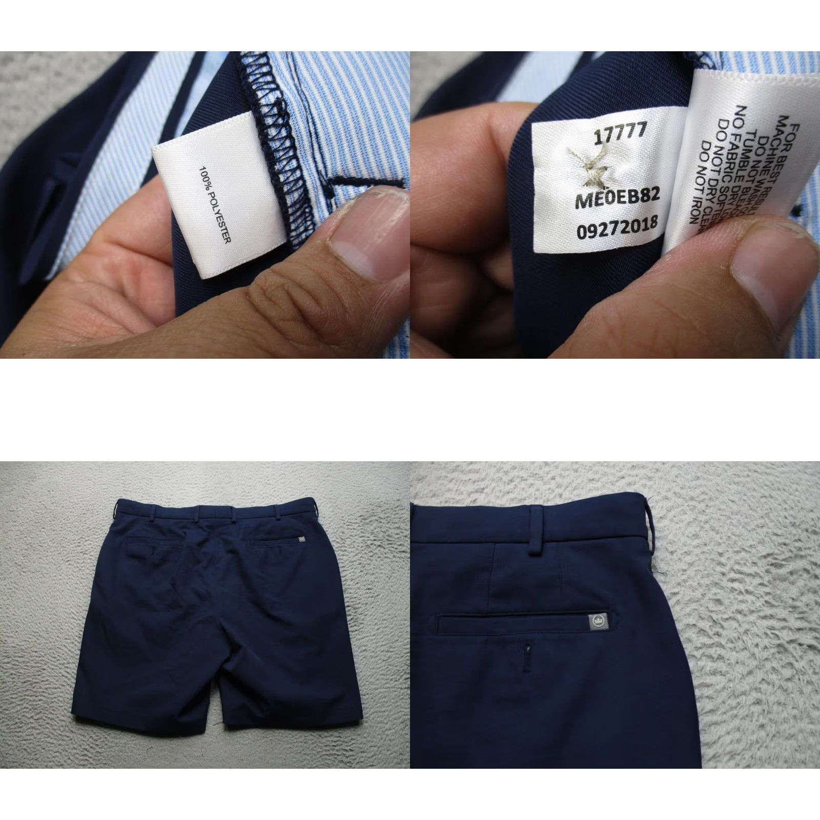 Peter Millar Peter Millar Shorts Mens 38 Blue Chino Microfiber Golf Casual 10 Inseam Size US 38 / EU 54 - 8 Thumbnail