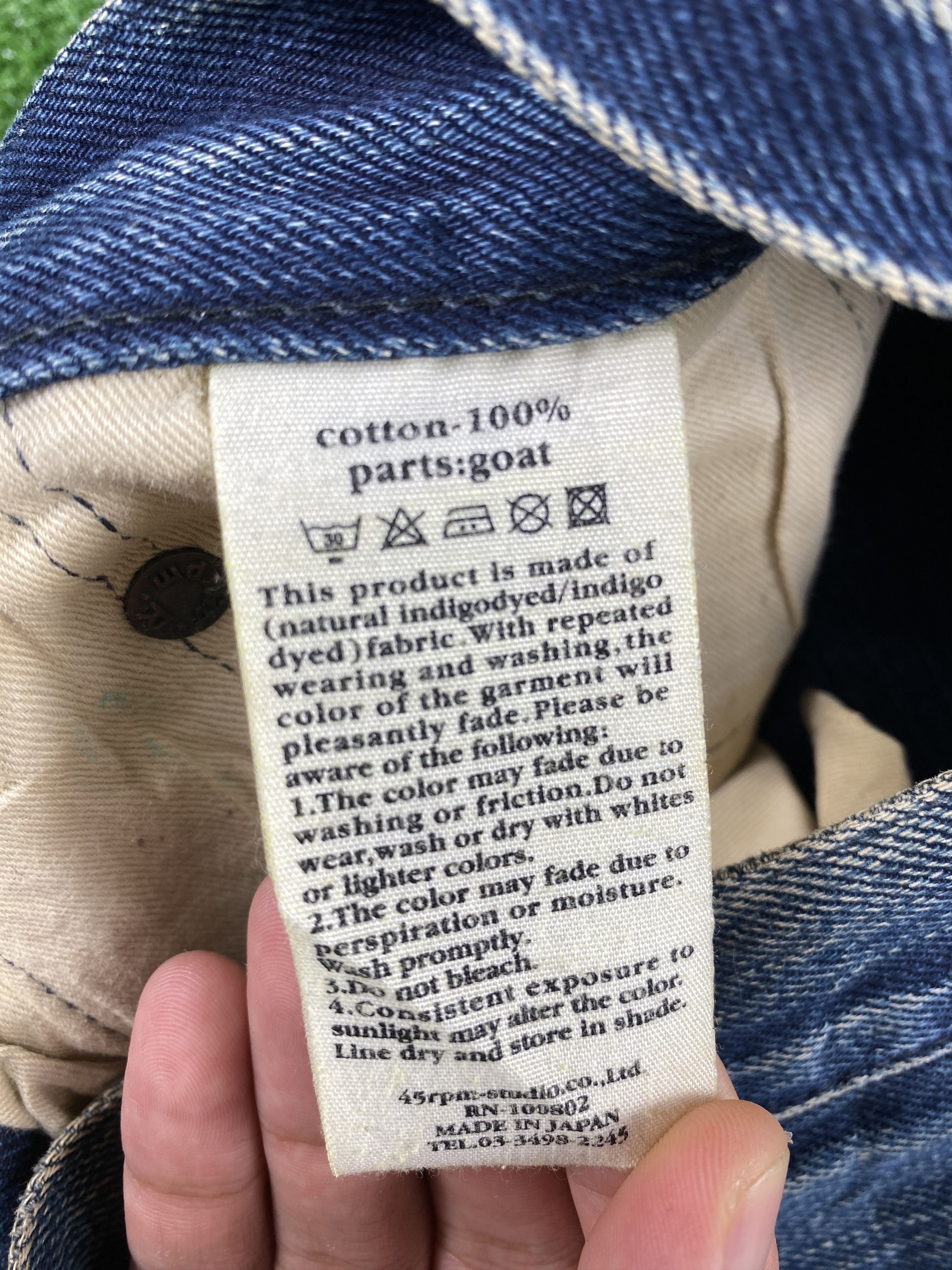 Vintage 💢 Selvedge Vintage R Faded Blue Jeans CP0079 Size US 33 - 11 Thumbnail