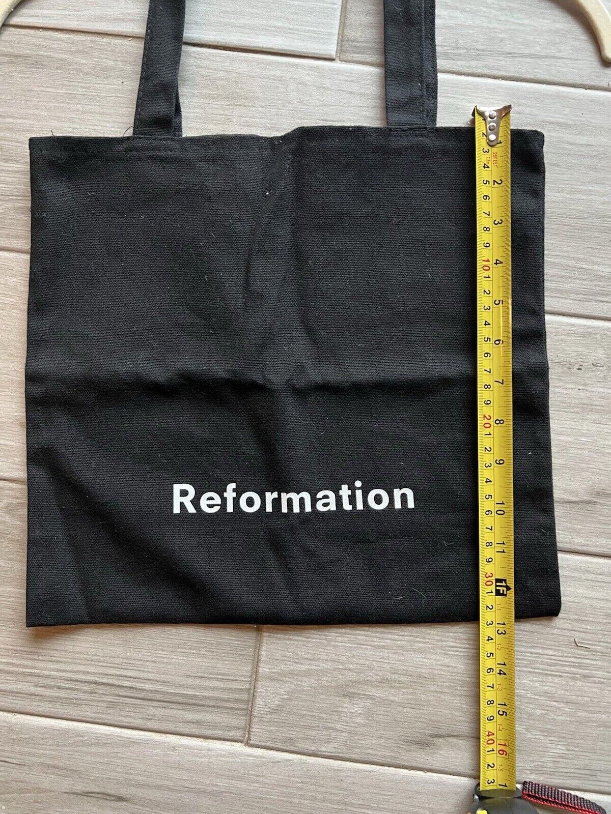 Designer Reformation Black Tote Shopping Bag Canvas Reusable Size ONE SIZE - 4 Thumbnail
