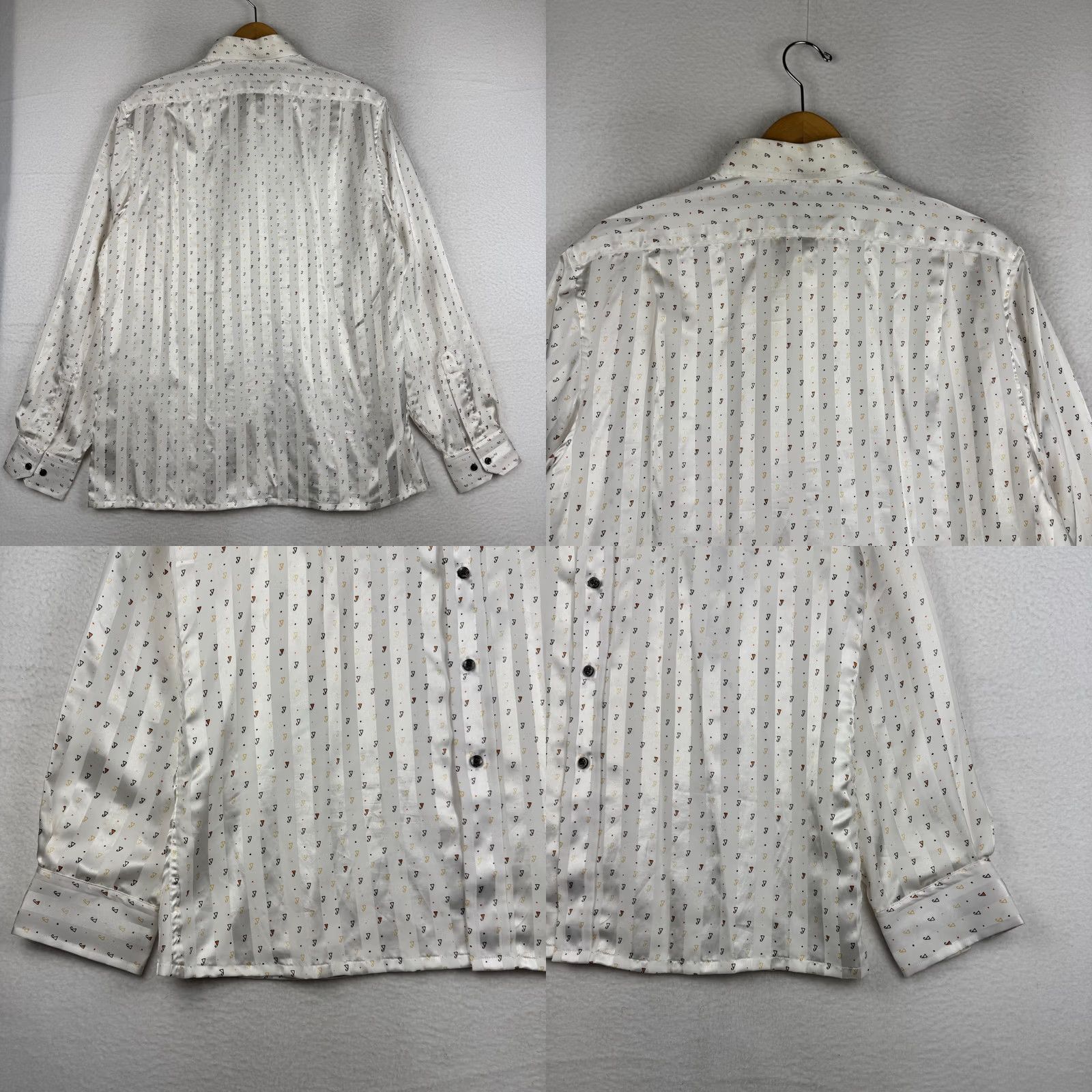 Vintage VINTAGE Givency for Chesa Long Sleeve Shirt Mens L Satin Disco 70s AOP Vintage Size US L / EU 52-54 / 3 - 8 Thumbnail