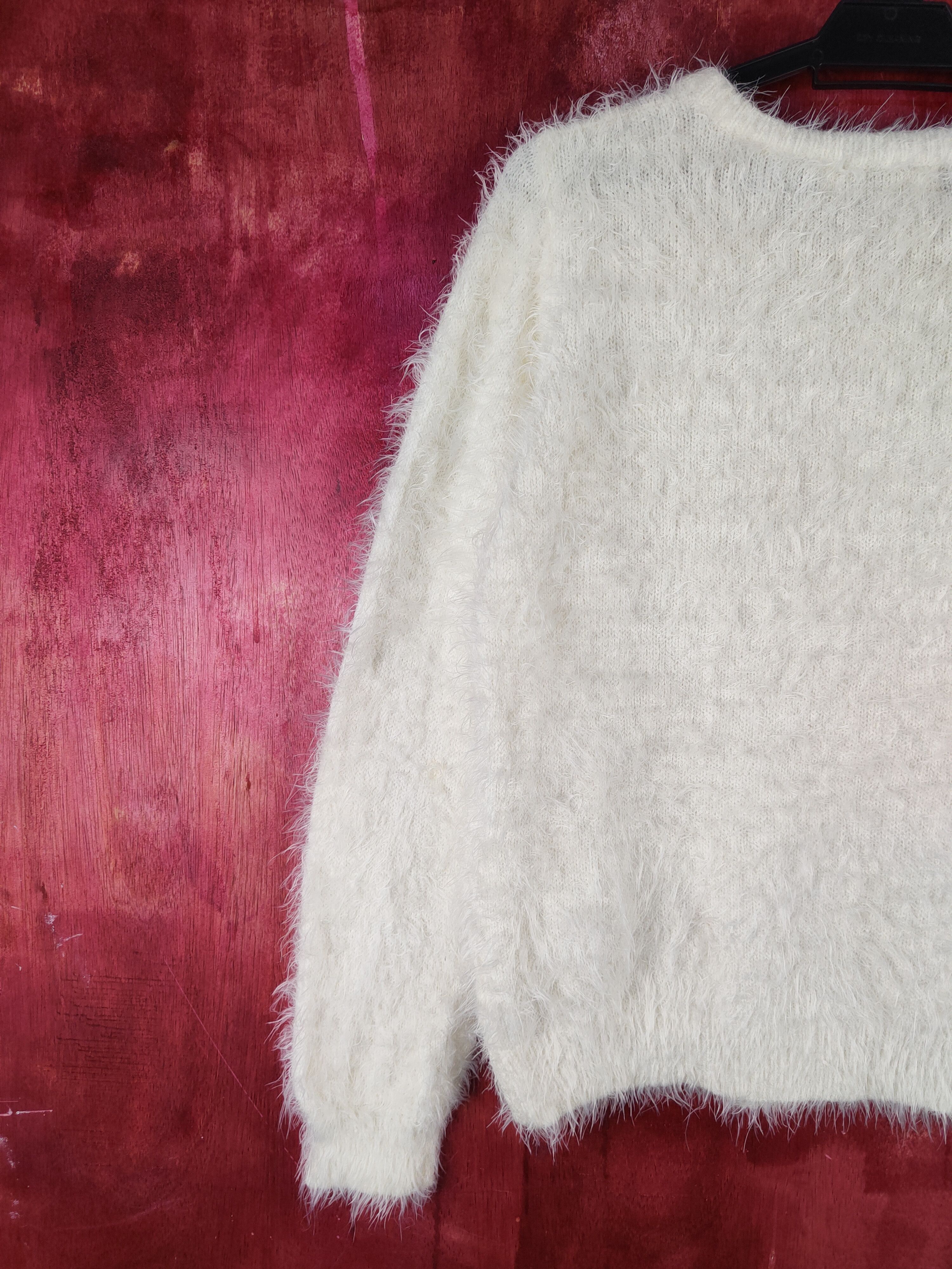 Aran Isles Knitwear × Japanese Brand Sospita Ivory Shag Shaggy Fur Mohair Knitwear #S2103 Size M / US 6-8 / IT 42-44 - 8 Thumbnail