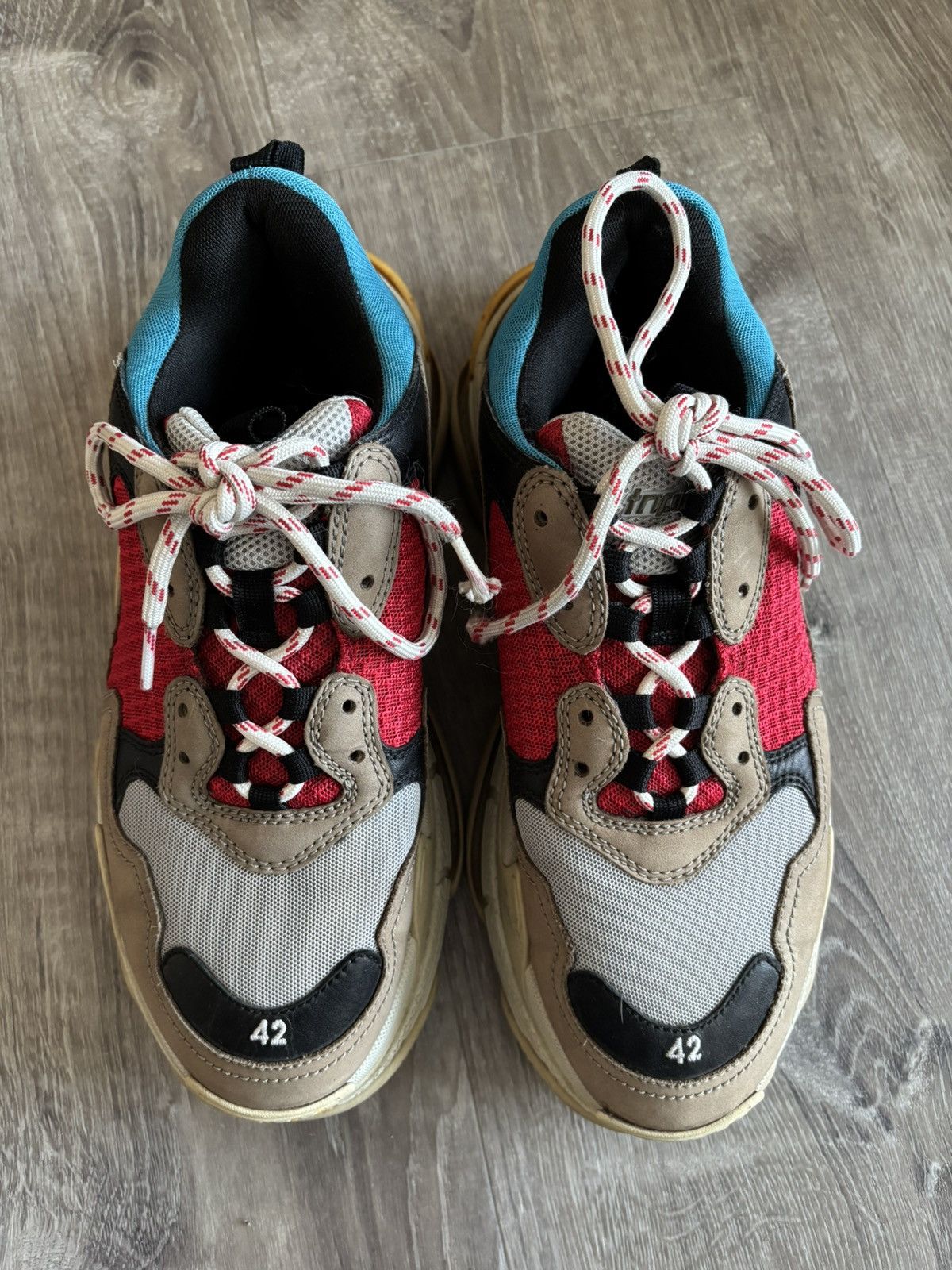 Balenciaga Balenciaga Triple S 'Blue Red' Size US 9 / EU 42 - 2 Thumbnail