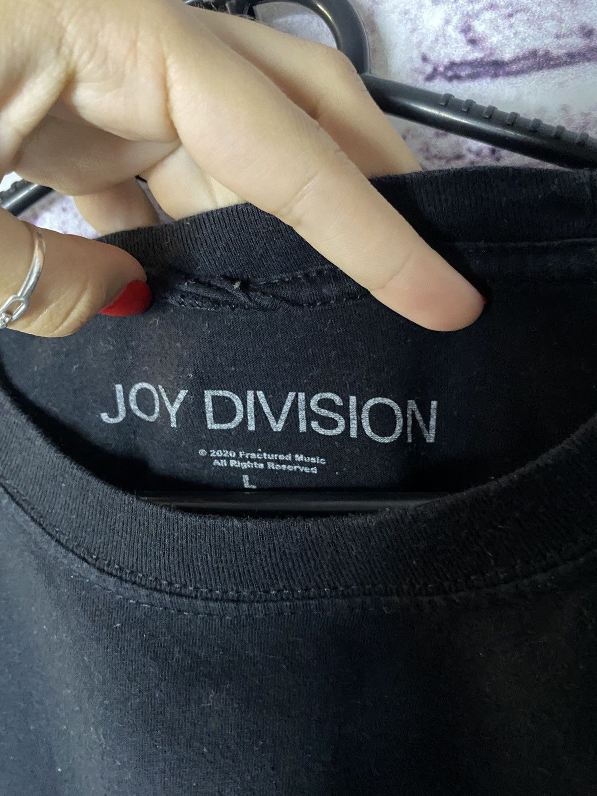 Band Tees Mens Joy Division Unknown Pleasures Overprint Logo Tee Size US L / EU 52-54 / 3 - 2 Thumbnail