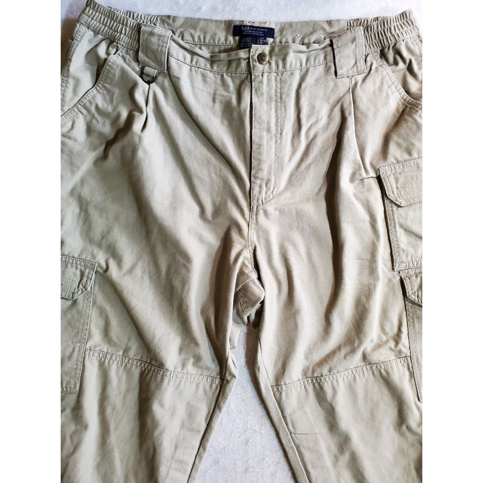 Vintage 5.11 Tactical Pants Mens 40x30 Cargo Pockets Tan & Gray 2 Pair 74251 Relaxed Straight Canvas 100% Cotton Utility Workwear Casual Size US 40 / EU 56 - 5 Thumbnail