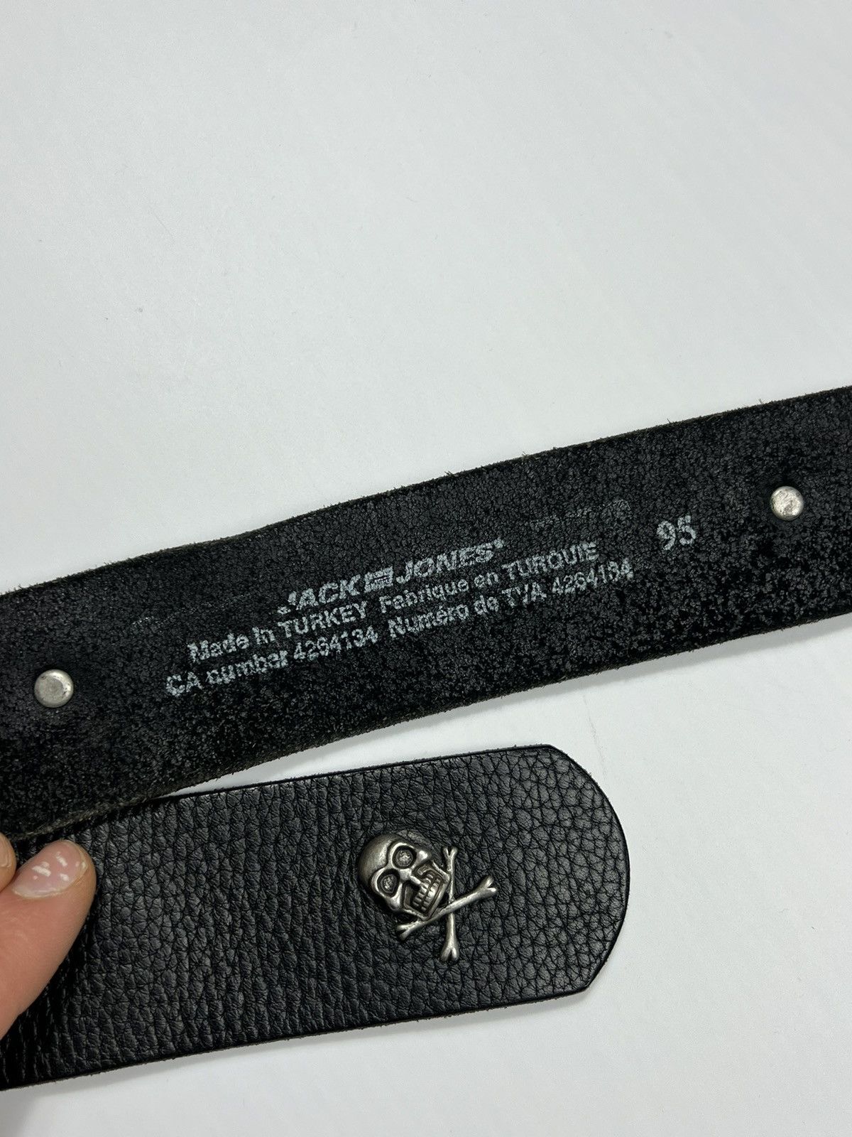 Leather Skeleton Skull Leather Belt Punk Y2K Size 110 cm Size ONE SIZE - 6 Thumbnail