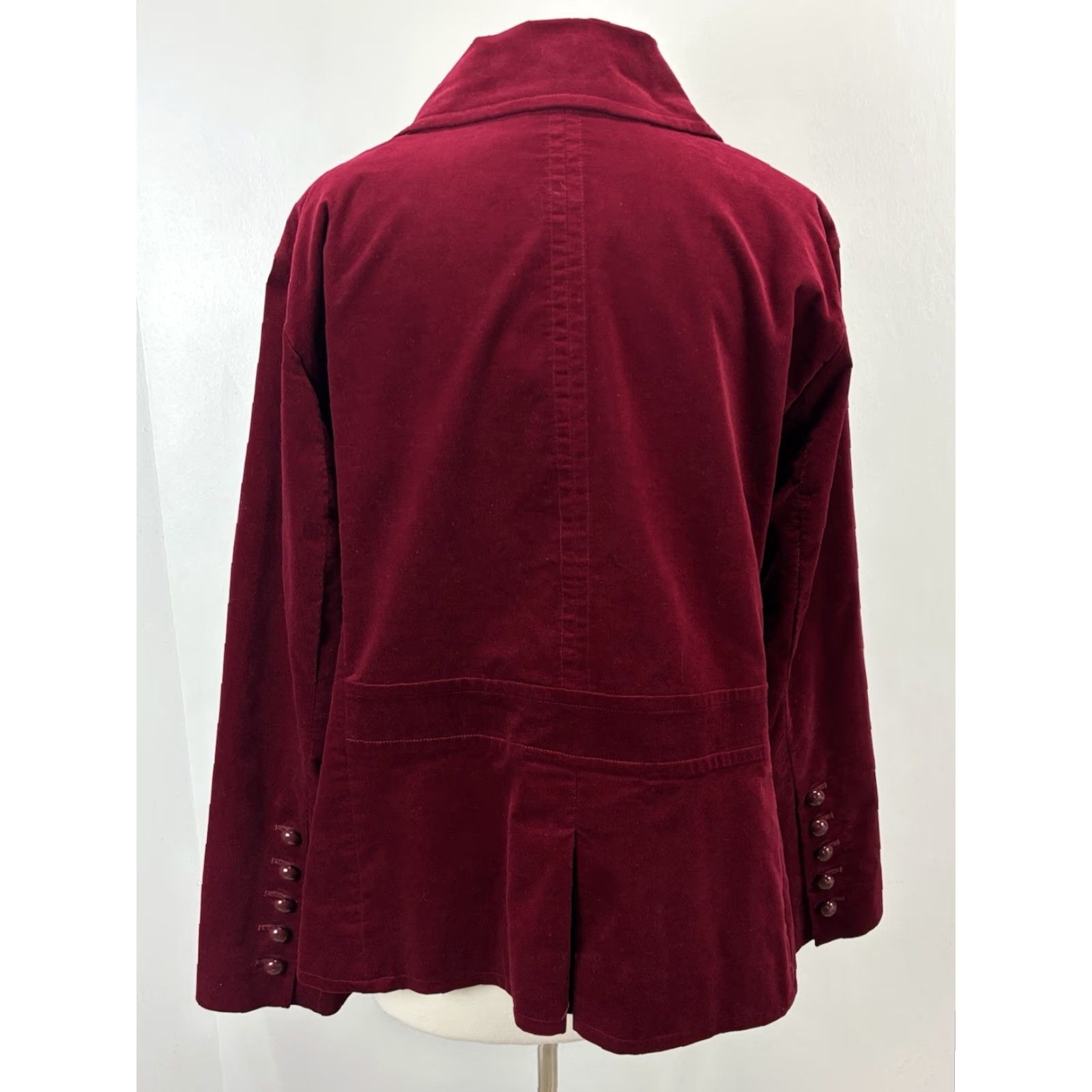 Talbots VINTAGE Talbots Velvet Jacket Women’s Plus Size 22W Dark Red Double Breasted Casual Business Party Size 3XL / US 20-22 - 3 Thumbnail