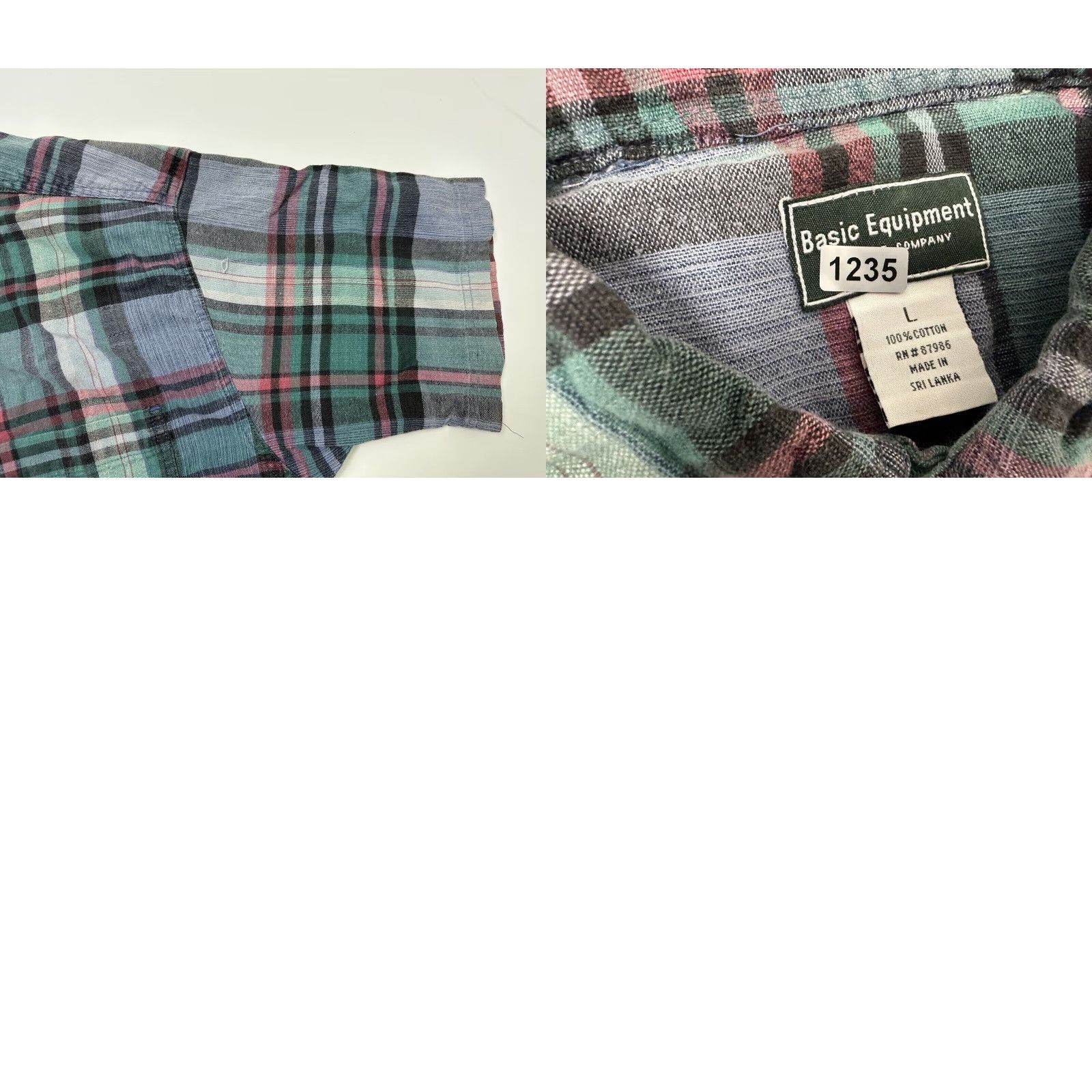 Equipment VINTAGE Basic Equipment Shirt Men L Blue Plaid Short Sleeve 80s 90s Casual 80s Vintage Slim Button-Up Pocket Collared Cotton Size US L / EU 52-54 / 3 - 10 Thumbnail