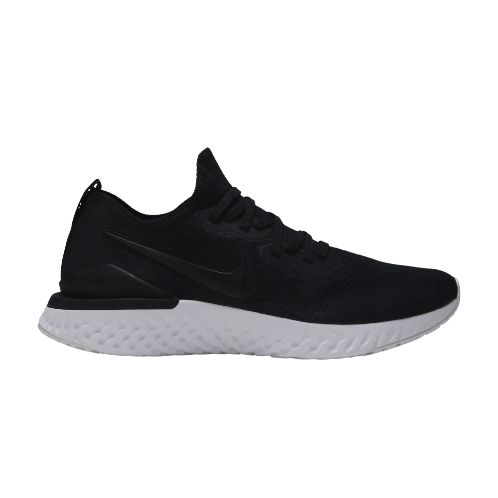image of Nike Epic React Flyknit 2 Gunsmoke Shoes in Black, Men's (Size 8.5)