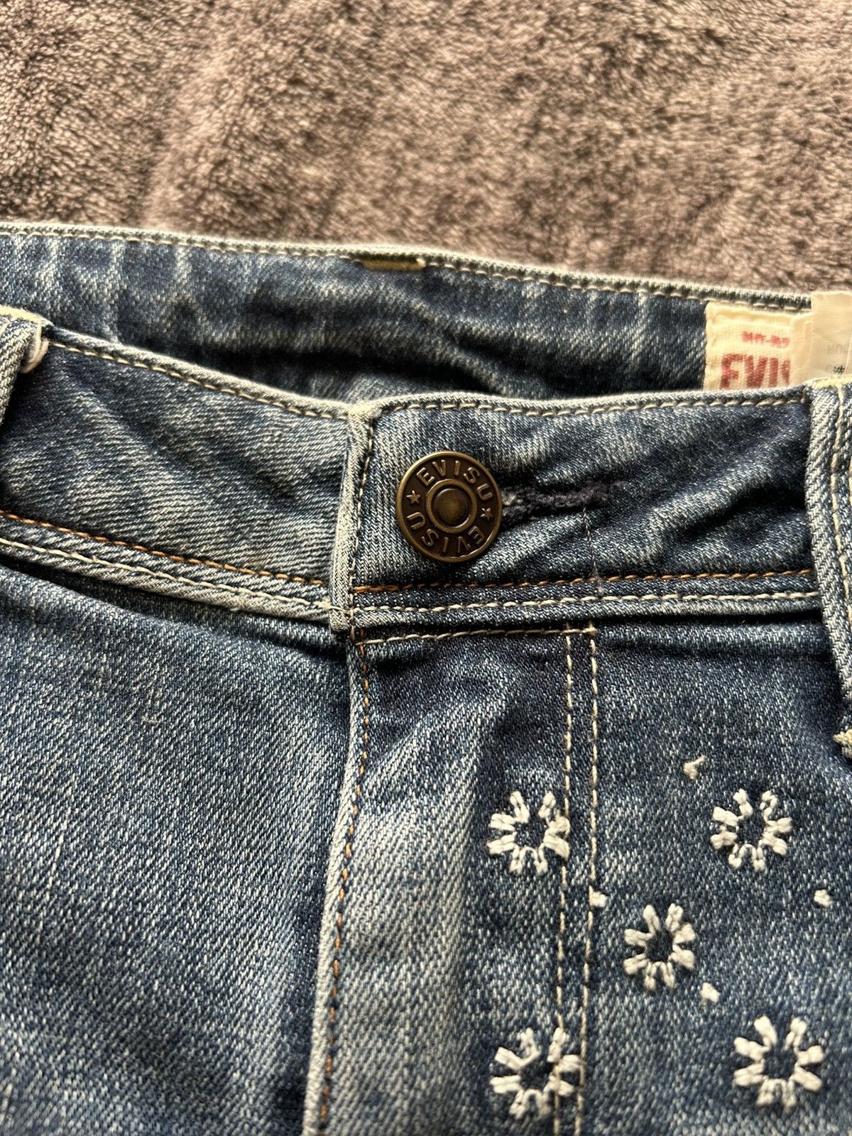 Evisu Vintage Faded Screen Printed Evisu Jean Shorts Size 25" / US 0 / IT 36 - 7 Thumbnail