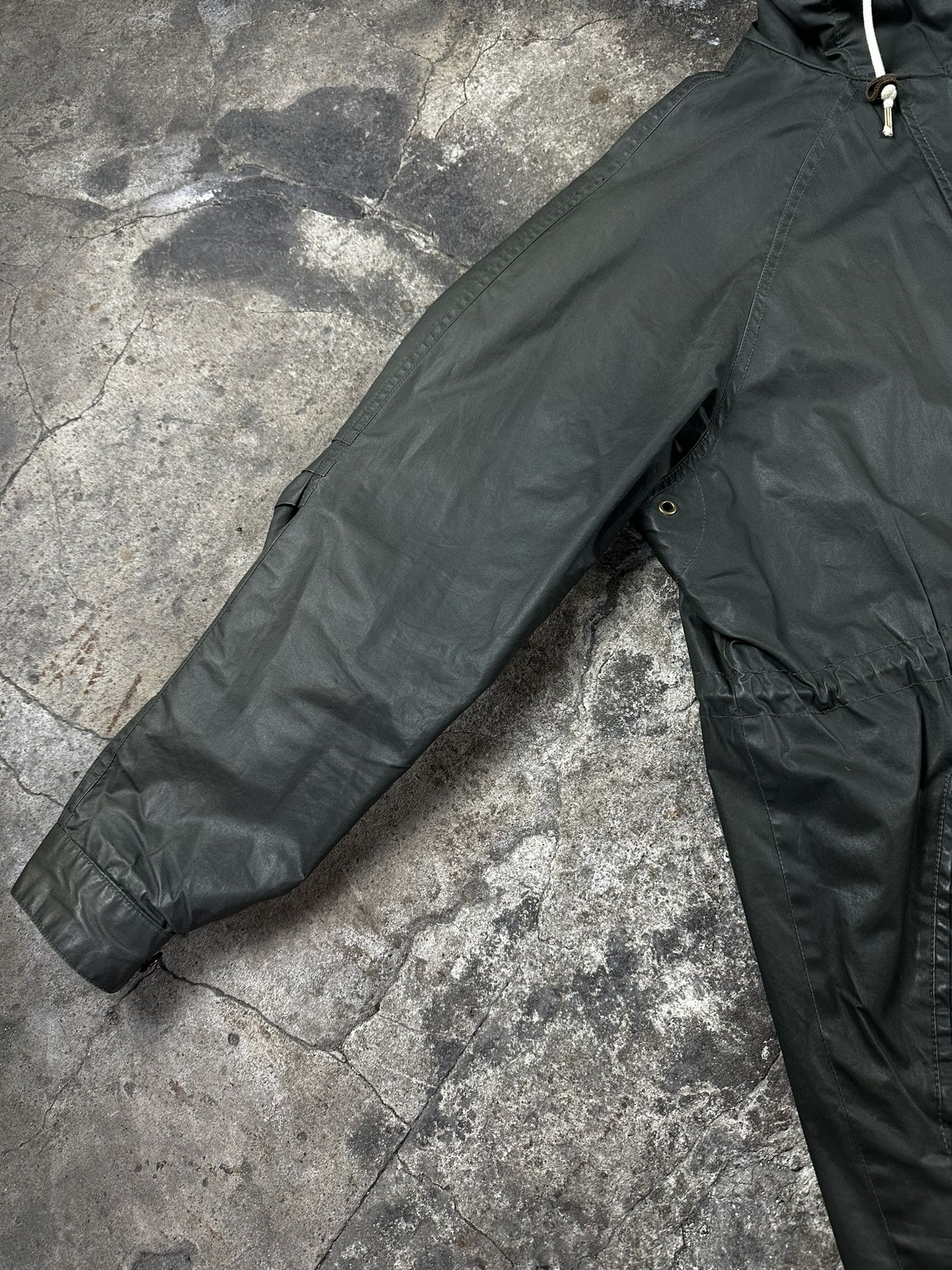 FRED Fred Perry Waxed Wind Rain Raincoat Coat Size L / US 10 / IT 46 - 6 Thumbnail