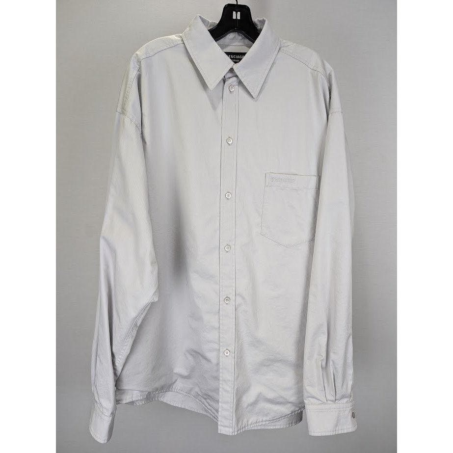 Balenciaga o1rshd1 Padded Shirt Cotton Twill in Dirty White Size US S / EU 44-46 / 1 - 2 Thumbnail