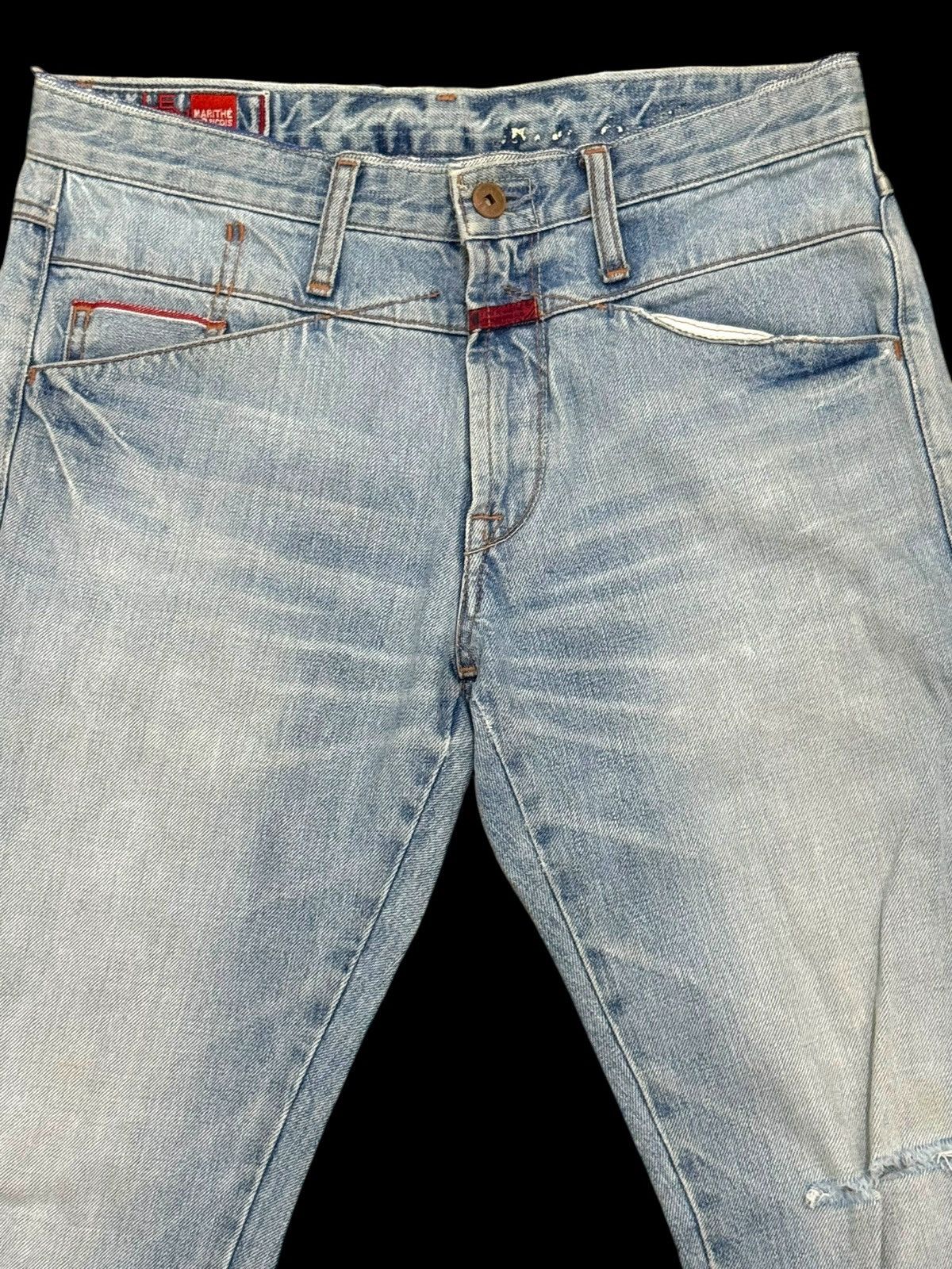Marithe + Francois Girbaud MARITHE FRANCOIS GIRBAUD HALF SELVEDGE DISTRESSED JEANS Size US 30 / EU 46 - 7 Thumbnail