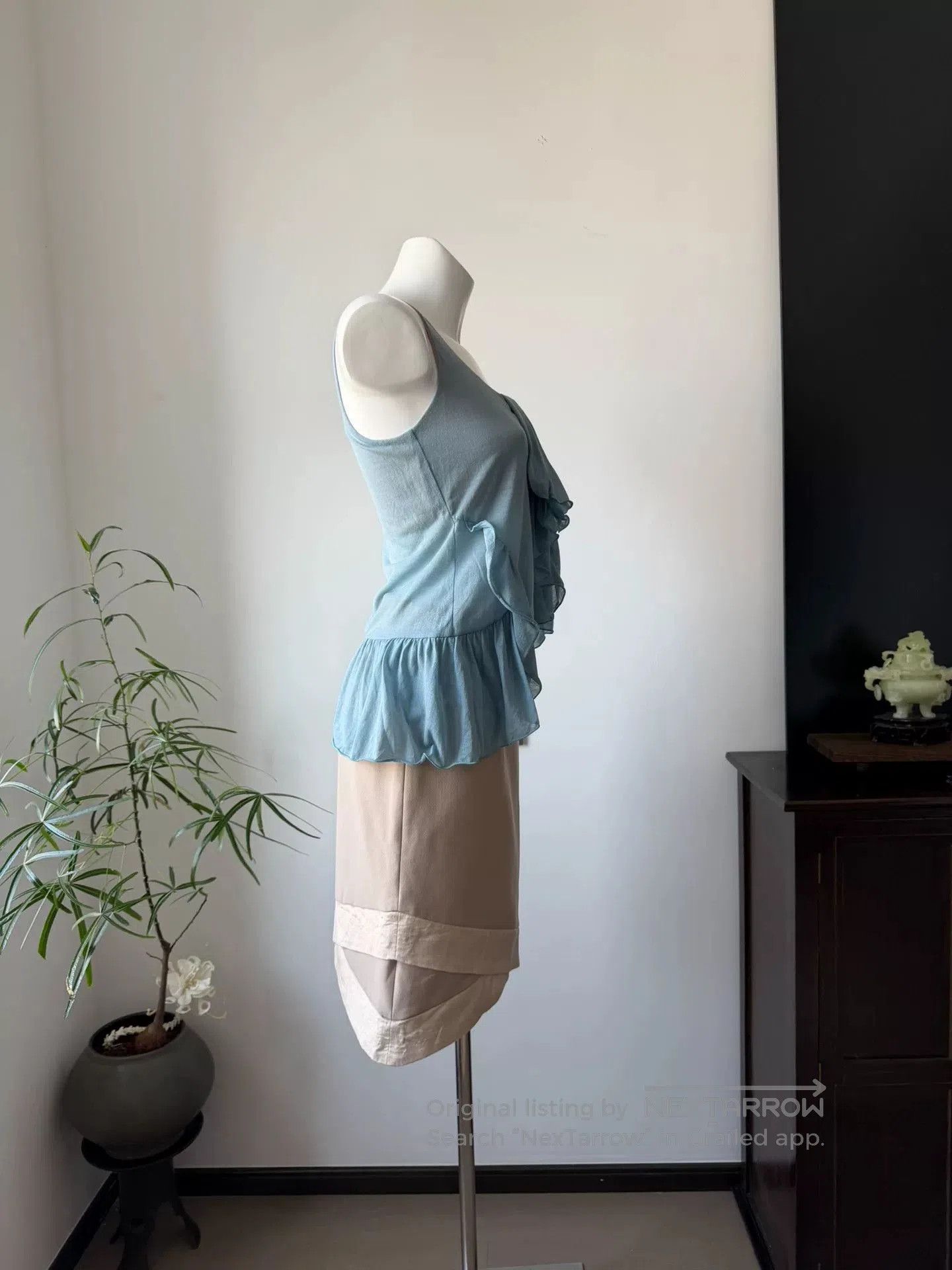 Sportmax SPORTMAX Light Blue Irregular Camisole. Size M / US 6-8 / IT 42-44 - 4 Thumbnail