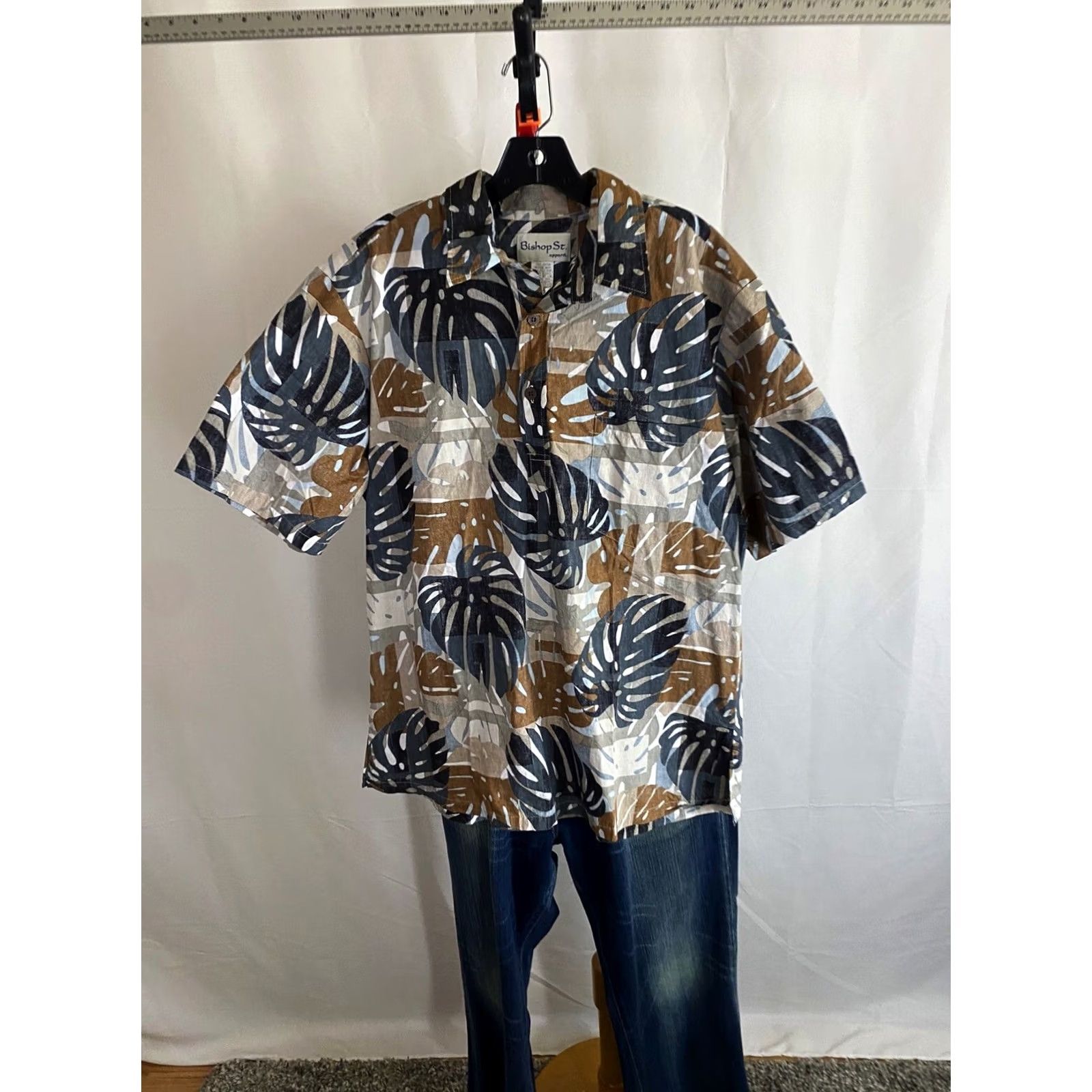 Vintage Bishop Street CAMP SHIRT Earth Tone Floral XL Pocket Ctn Mens Size US XL / EU 56 / 4 - 3 Thumbnail