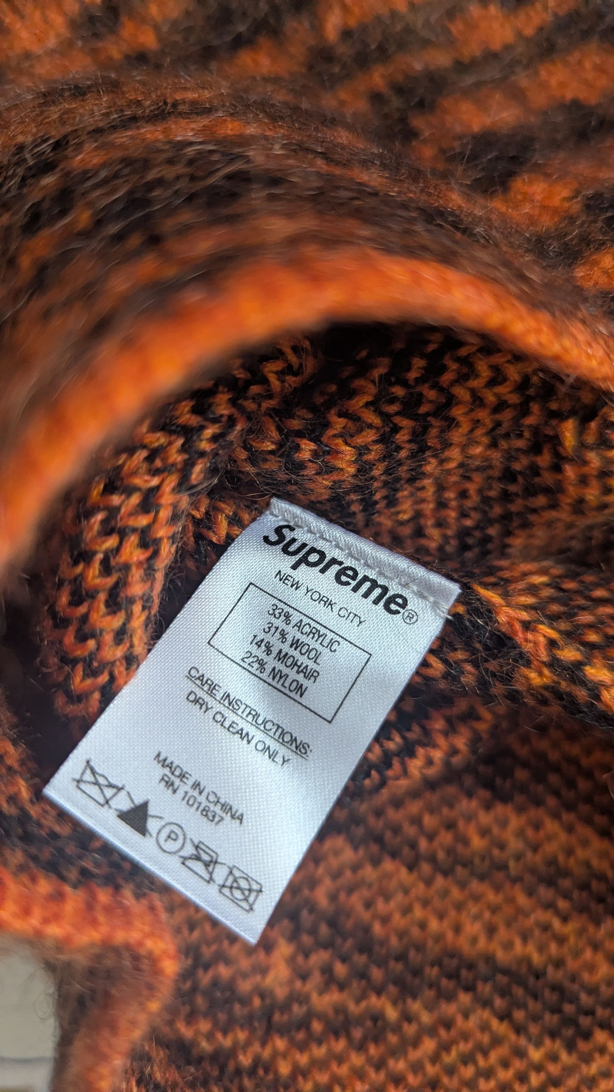 Supreme Supreme Brushed Mohair Cardigan Tiger Stripe FW20 Size US L / EU 52-54 / 3 - 7 Thumbnail