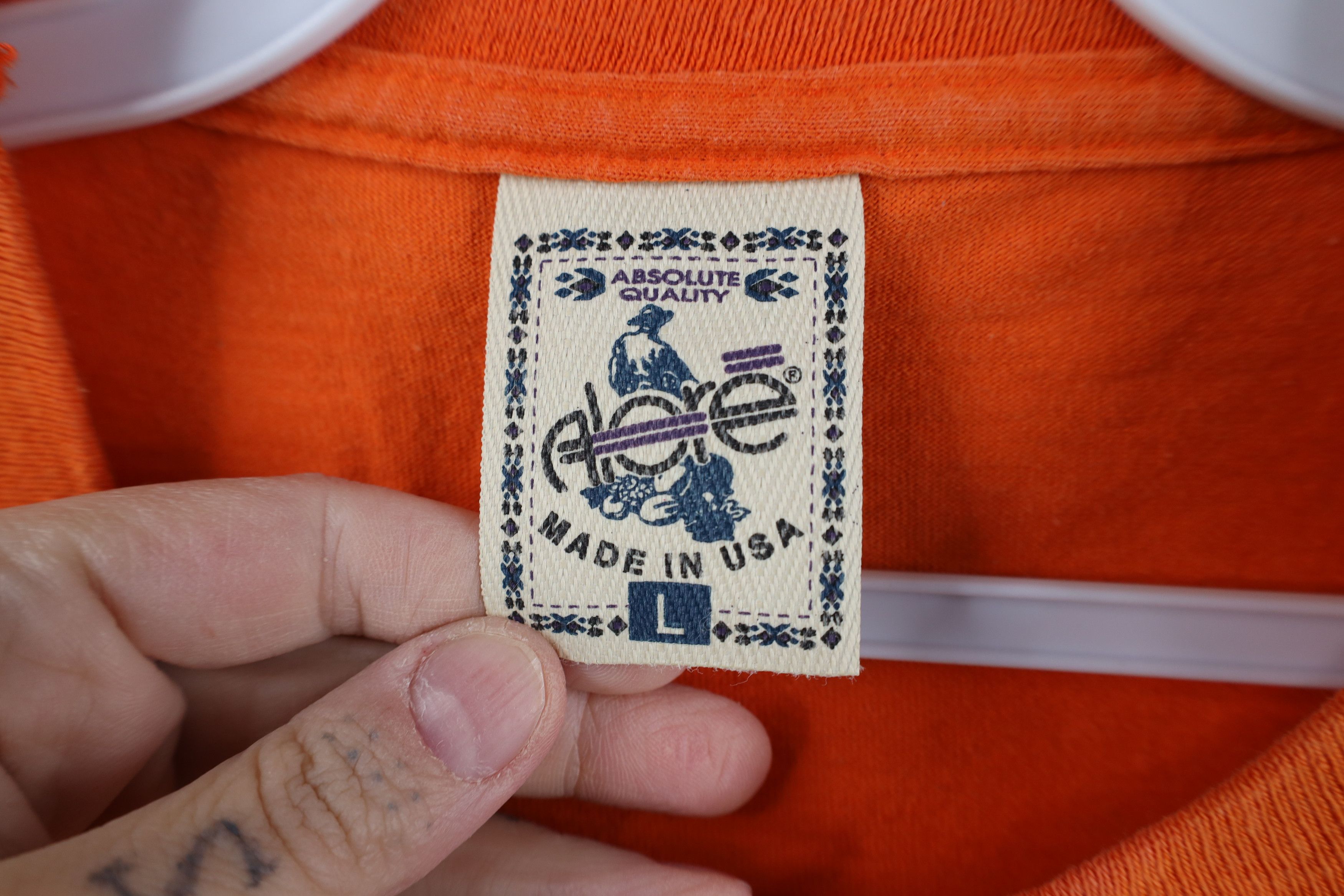 Vintage Vintage 90s City Michigan Tribal Sun T-Shirt Orange USA Size US L / EU 52-54 / 3 - 8 Thumbnail