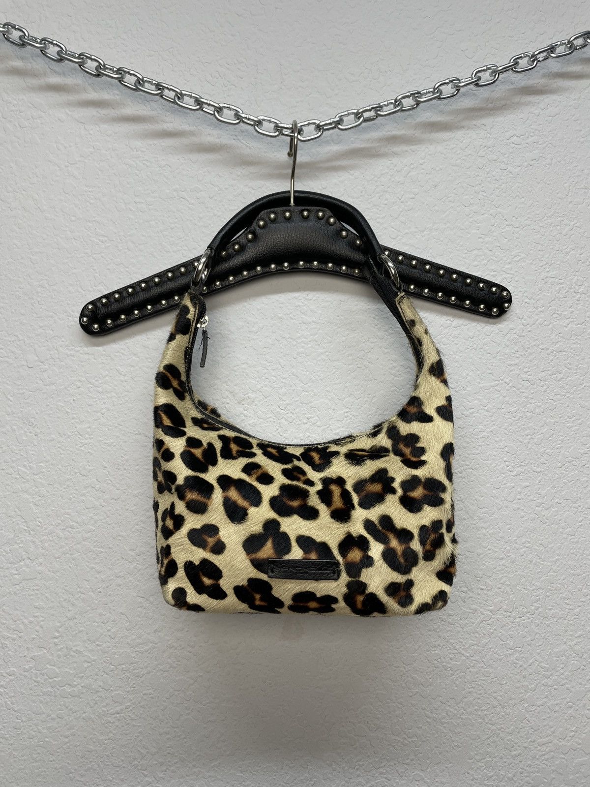 Avant Garde x Guess Vintage Mancinelli Milano Leopard Baguette Shoulder Bag Hobo, Women's