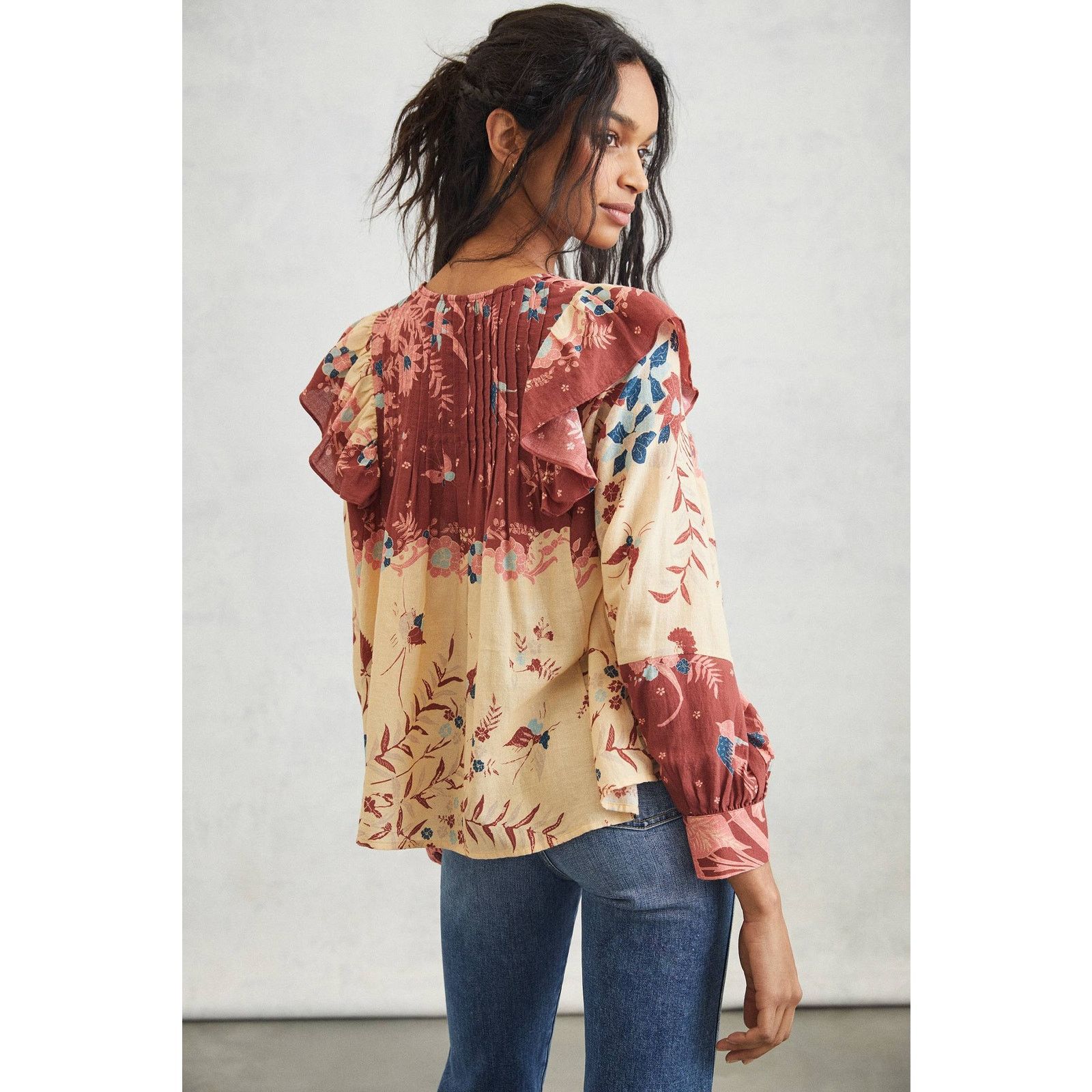 Anthropologie New Anthropologie Thessaly Ruffled Floral Blouse by Othilia Size S / US 4 / IT 40 - 4 Thumbnail
