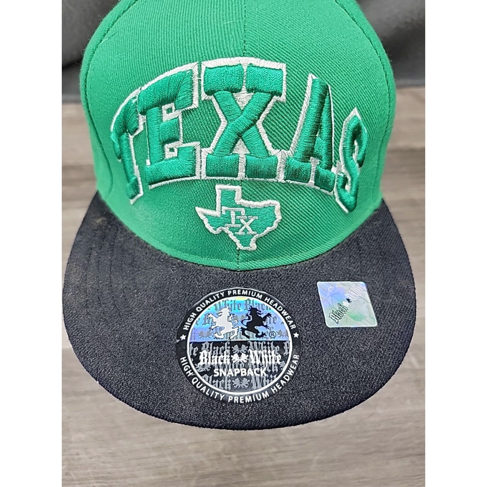 Vintage Y2k TEXAS Hat Cap Green Snapback Big Embroidered Spellout Black/white Baseball Cap Unisex Adults Adjustable Snapback) Size ONE SIZE - 5 Thumbnail