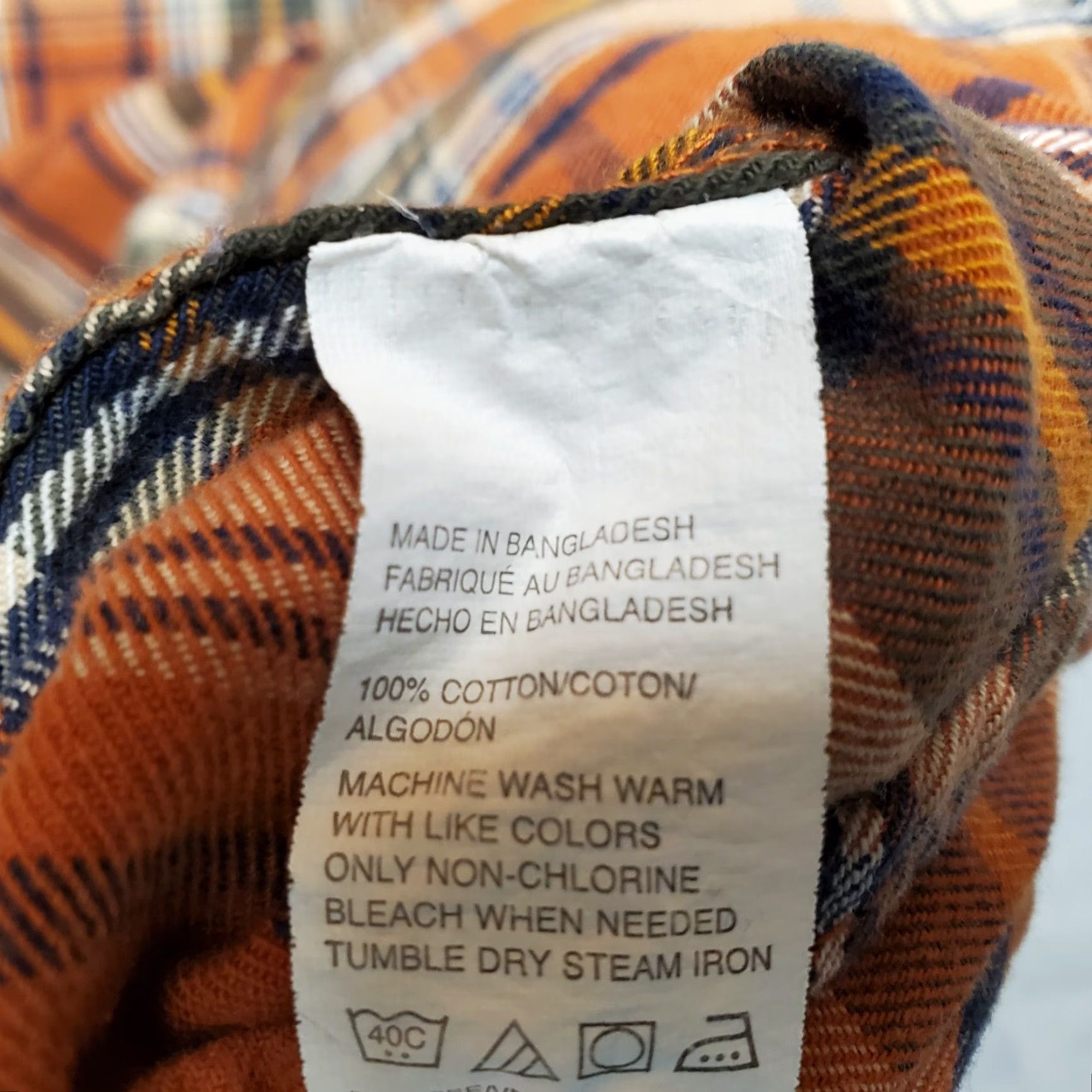 Vintage G.H. Bass Shirt Mens 2XL Orange Plaid Twill 100% Cotton Long Sleeve Casual Cabin Button-Up Shirt Mens Size US XXL / EU 58 / 5 - 4 Thumbnail