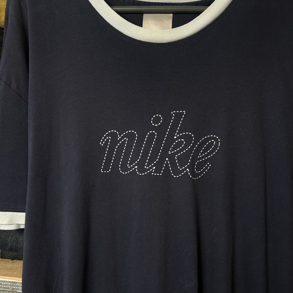 Nike Vintage Nike Big Logo Streetwear 90’s blue y2k basic tee Size US XL / EU 56 / 4 - 2 Thumbnail
