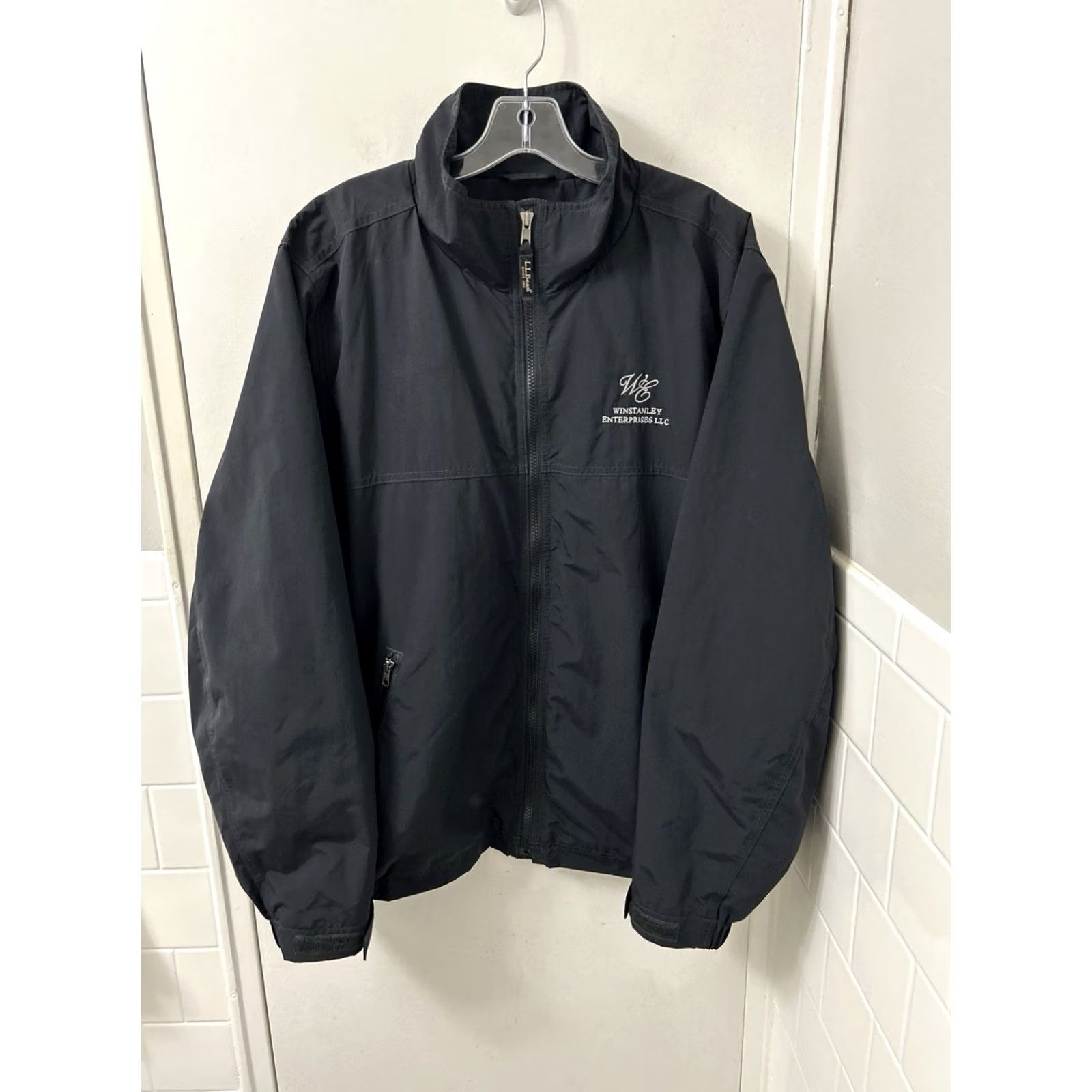 Vintage LL Bean Warm-Up Jacket Mens XL Black Fleece Lined Nylon Full Zip Windbreaker L/S Size US XL / EU 56 / 4 - 2 Thumbnail