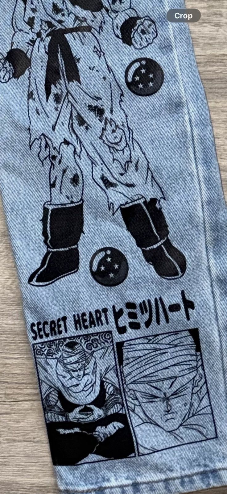 Other Rare 2021 Secret Heart x Dragon Ball Z Graphic Denim Jeans Size US 29 - 4 Thumbnail
